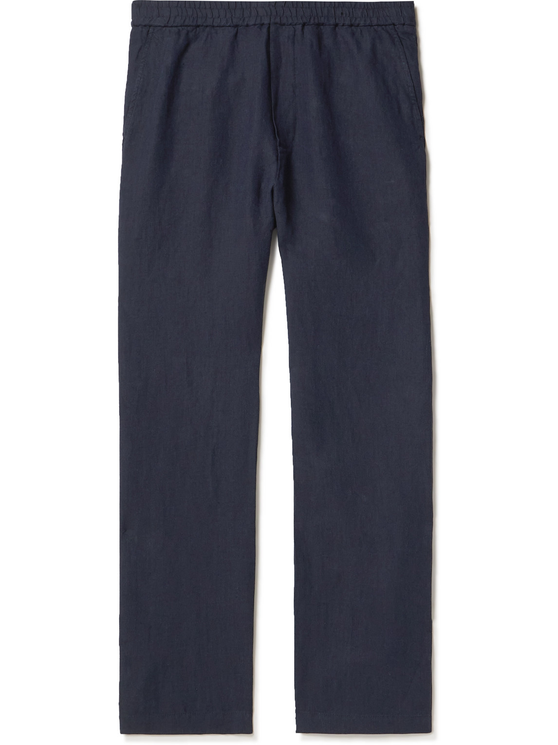 Barena Venezia Torsador Straight-leg Herringbone Linen Trousers In Blue