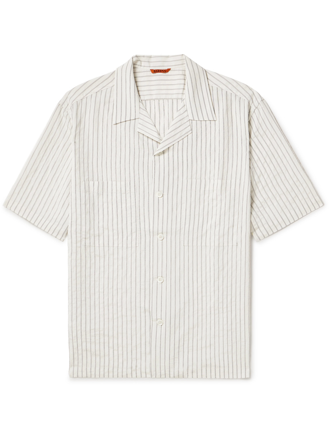 Barena Venezia Solana Striped Modal-blend Seersucker Shirt In White