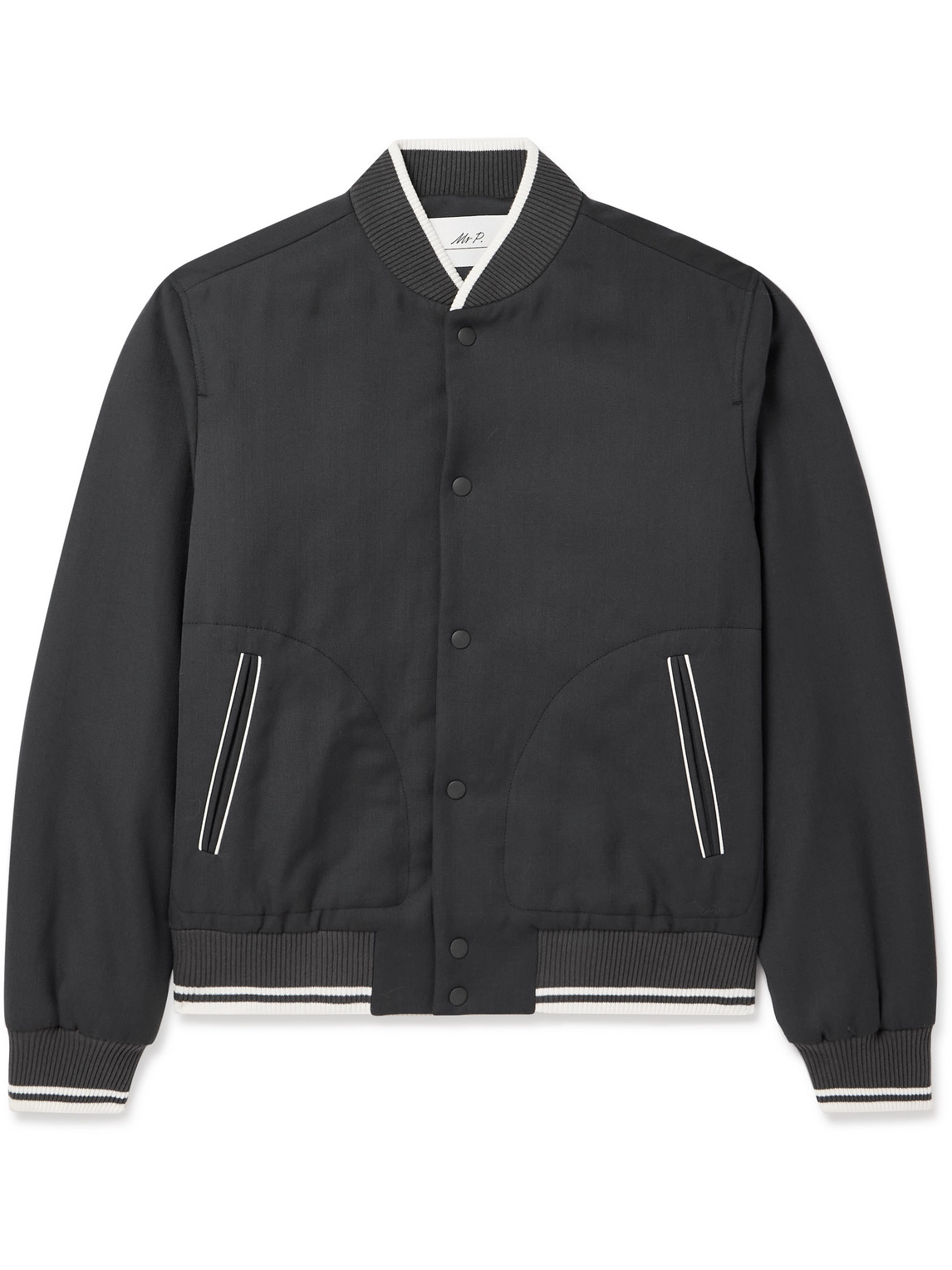 Striped Woven Bomber Jacket