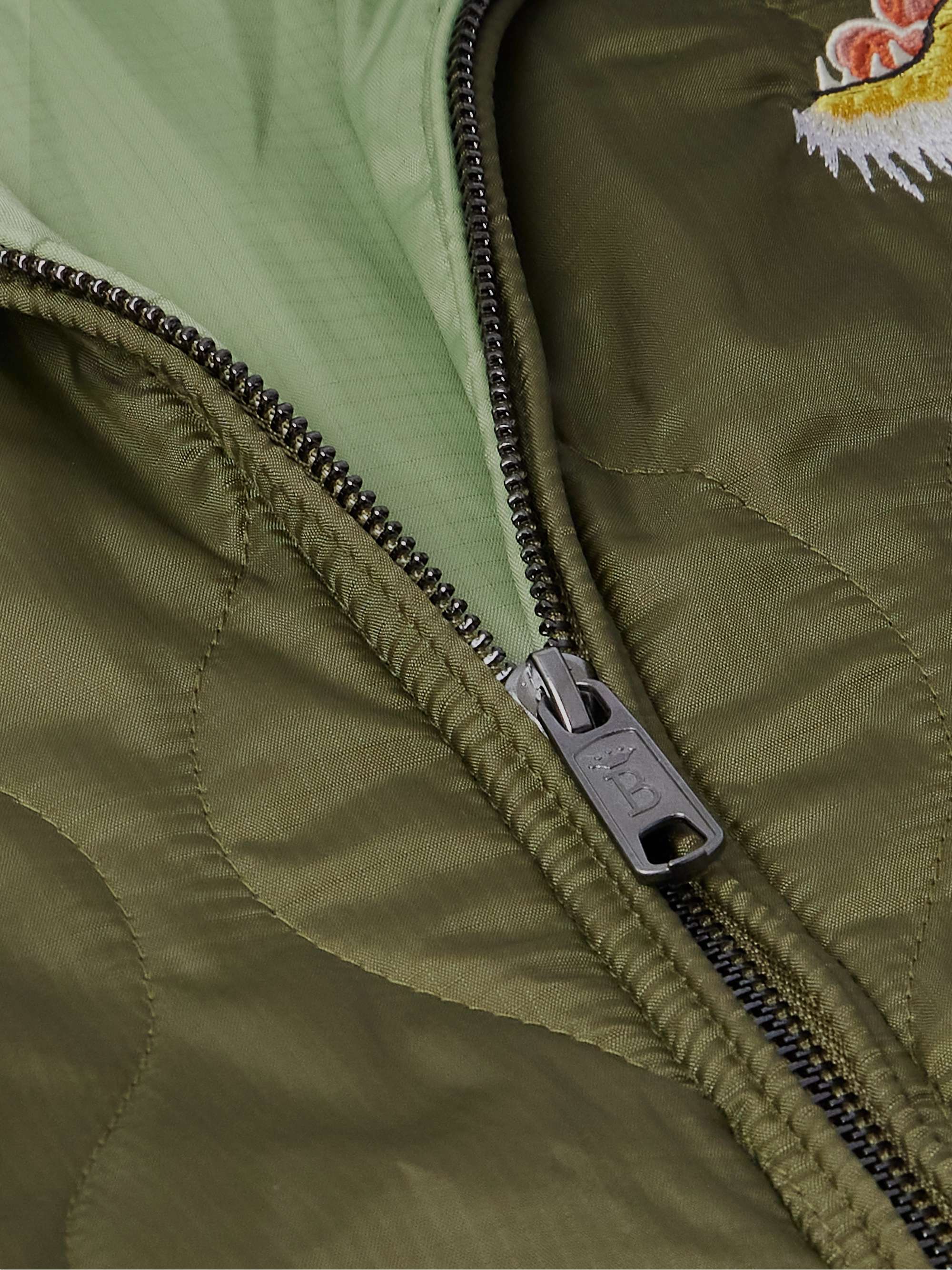Army green + Neighborhood G4 Embroidered Quilted Shell