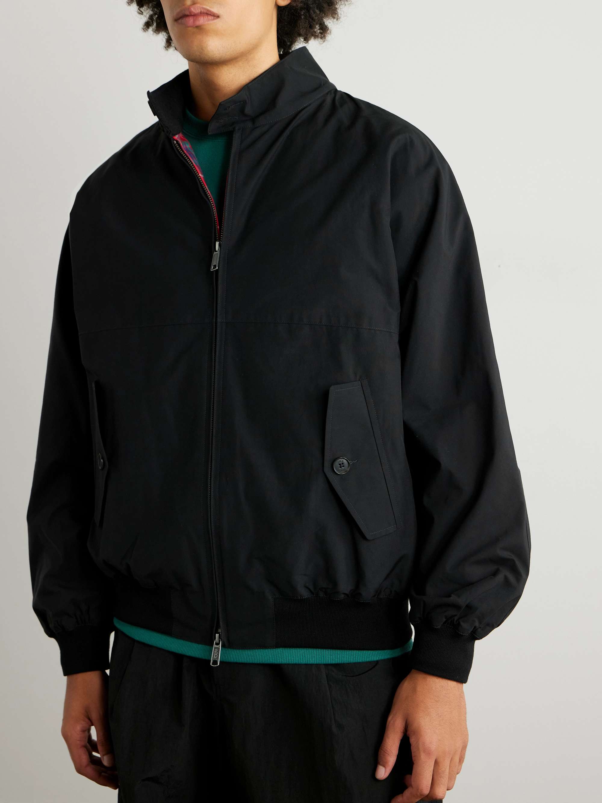 BARACUTA + Neighborhood G9 Logo-Embroidered Shell Harrington BARACUTA + Neighborhood G9 Logo-Embroidered Shell Harrington