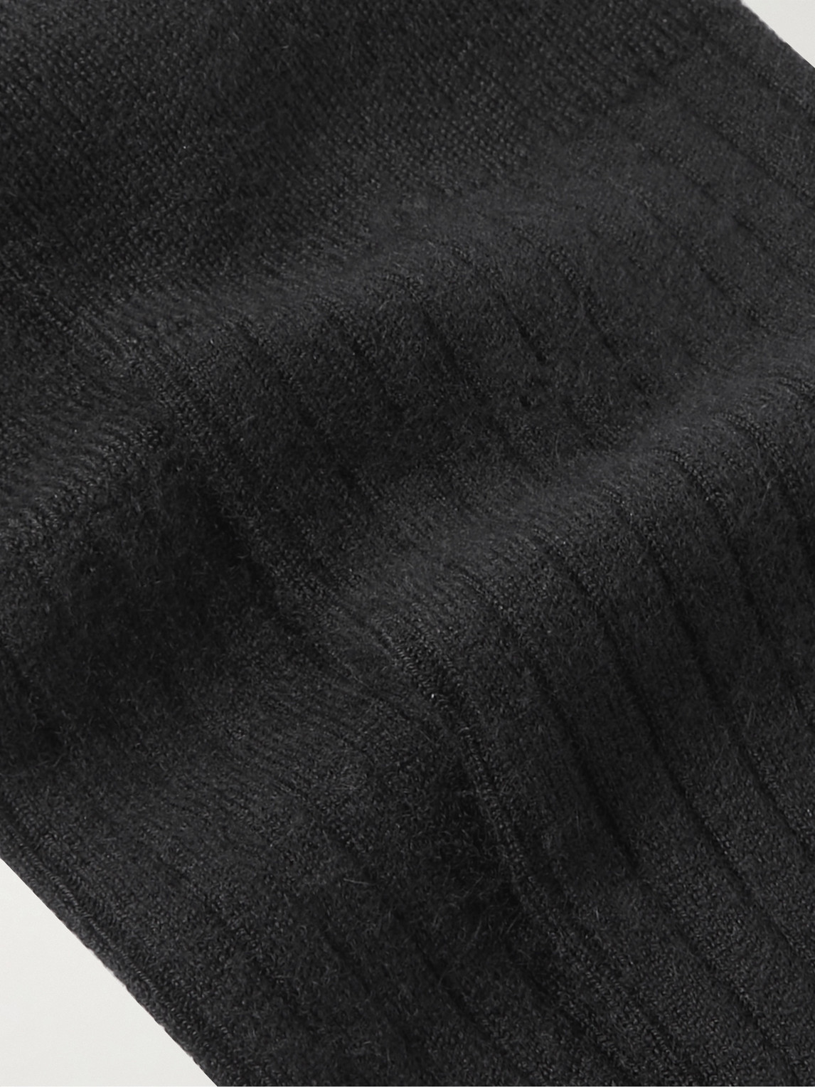 Shop Loro Piana Ribbed Cashmere And Silk-blend Socks In Black