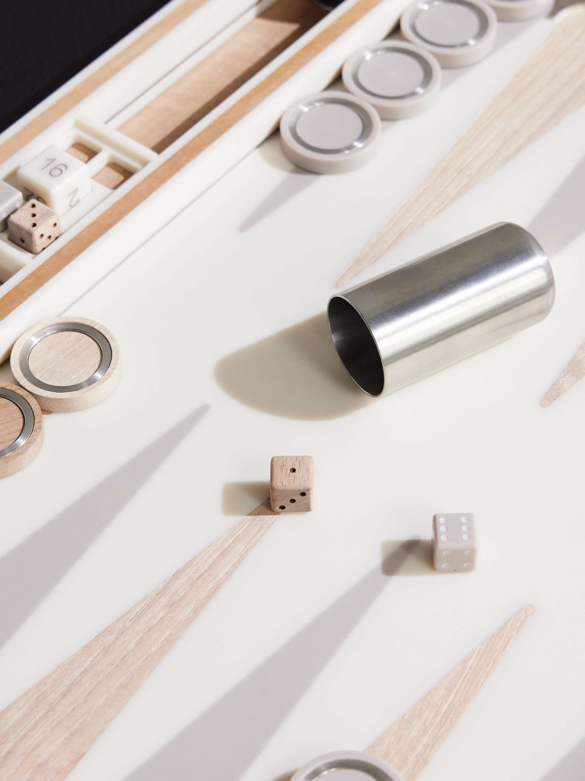 BRUNELLO CUCINELLI Krion, Walnut and Stainless Steel Backgammon Set