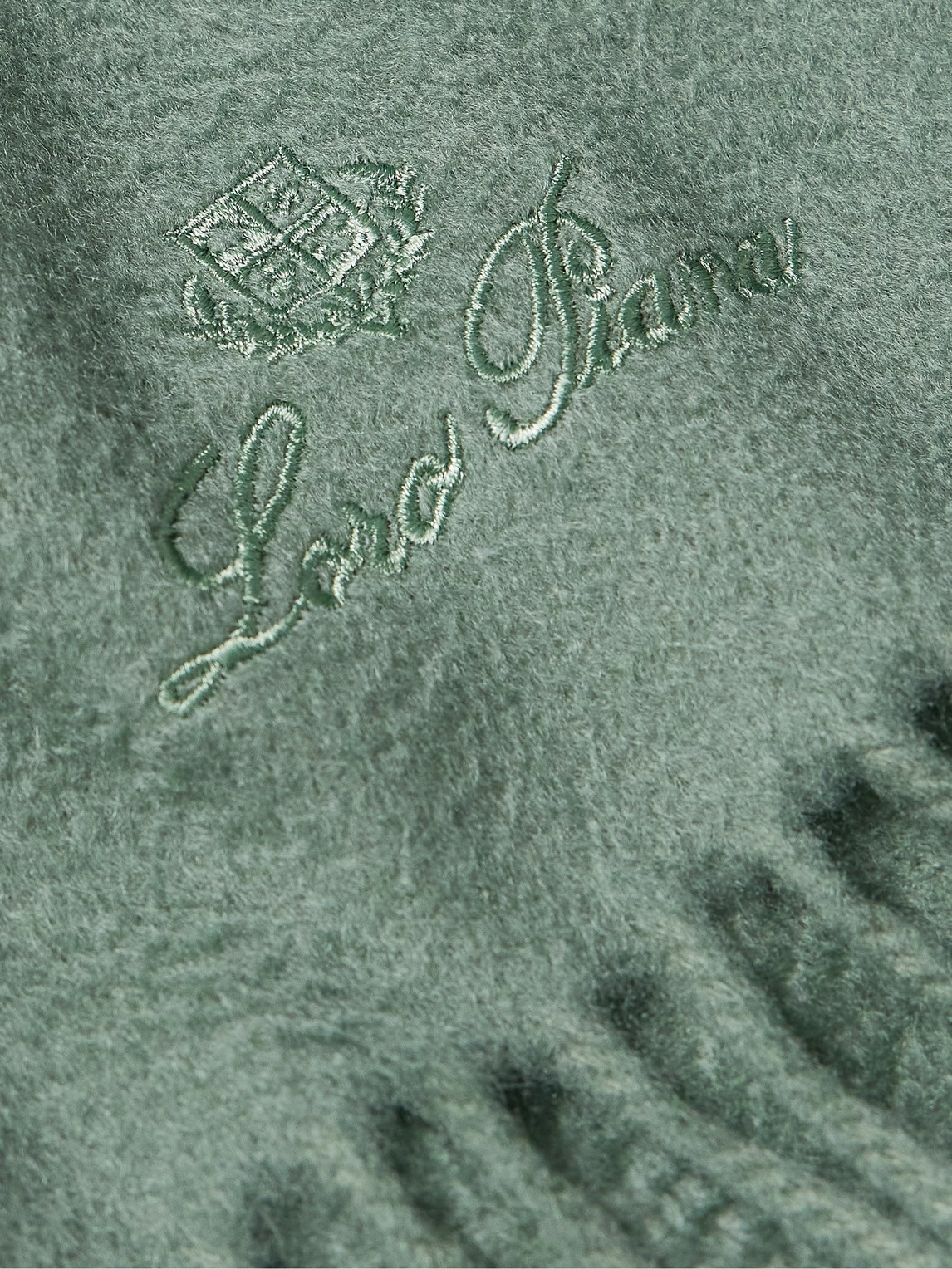 Loro Piana Fringed Cashmere Scarf In Green