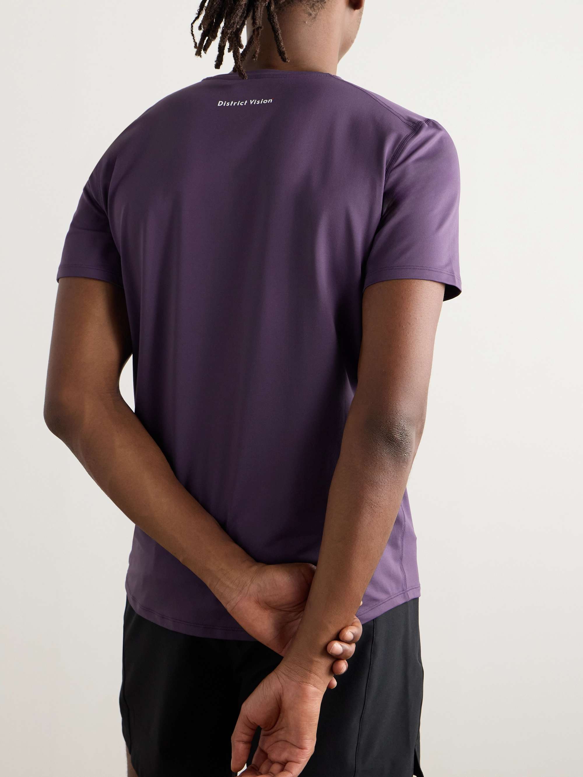 DISTRICT VISION Logo-Print Stretch-Jersey Running T-Shirt