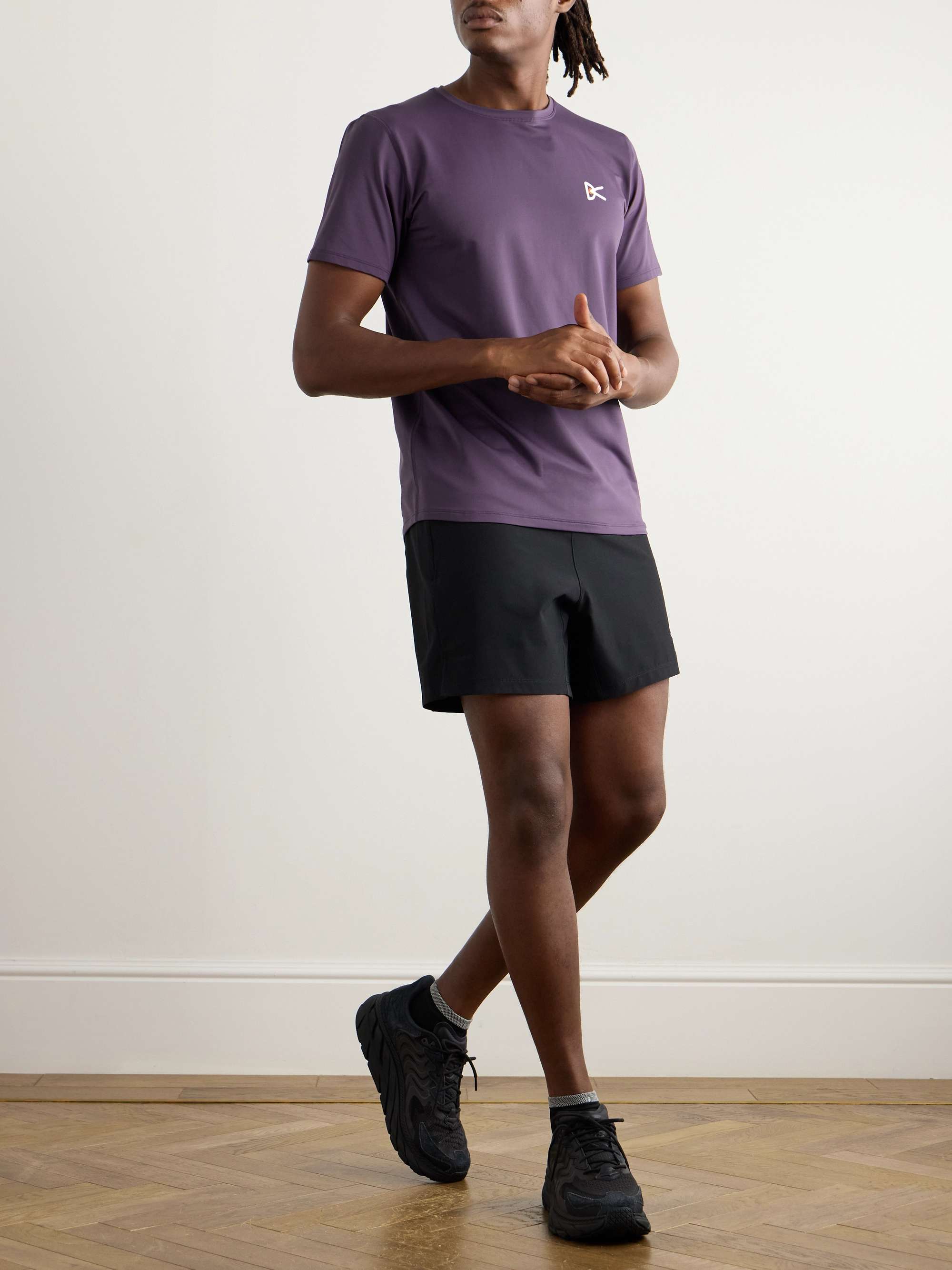 DISTRICT VISION Logo-Print Stretch-Jersey Running T-Shirt