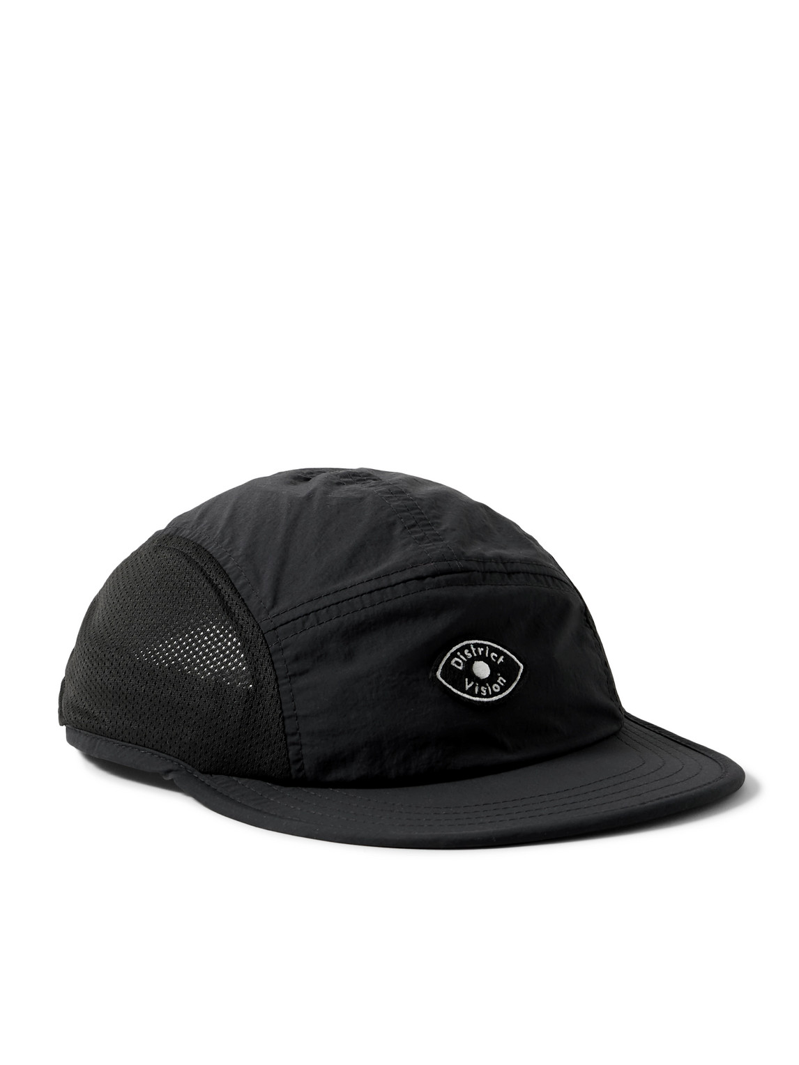 District Vision Logo-appliquéd Panelled Shell And Mesh Cap In Black