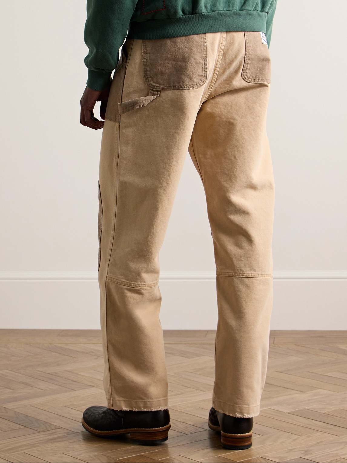  Cherry Los Angeles - Safari Straight-leg Distressed Two-tone Cotton-canvas Trousers - Men - Neutrals - Uk/us 32 
