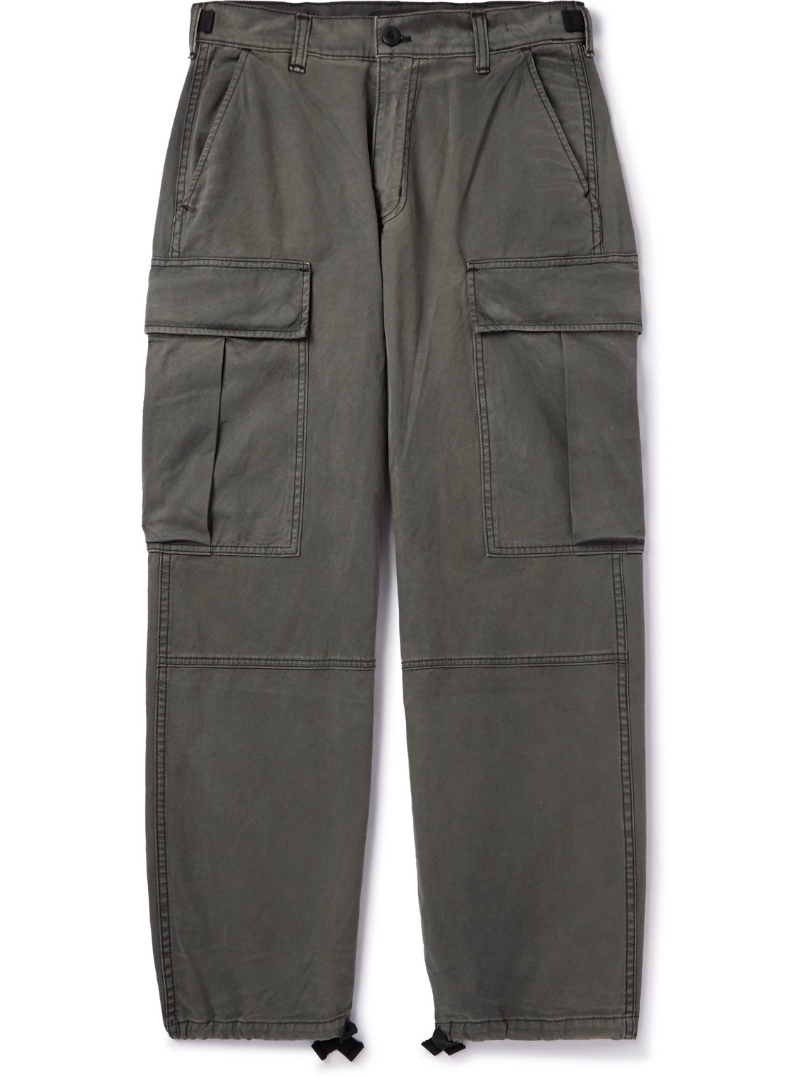 Cherry Los Angeles Straight-leg Cotton-twill Cargo Trousers In Grey