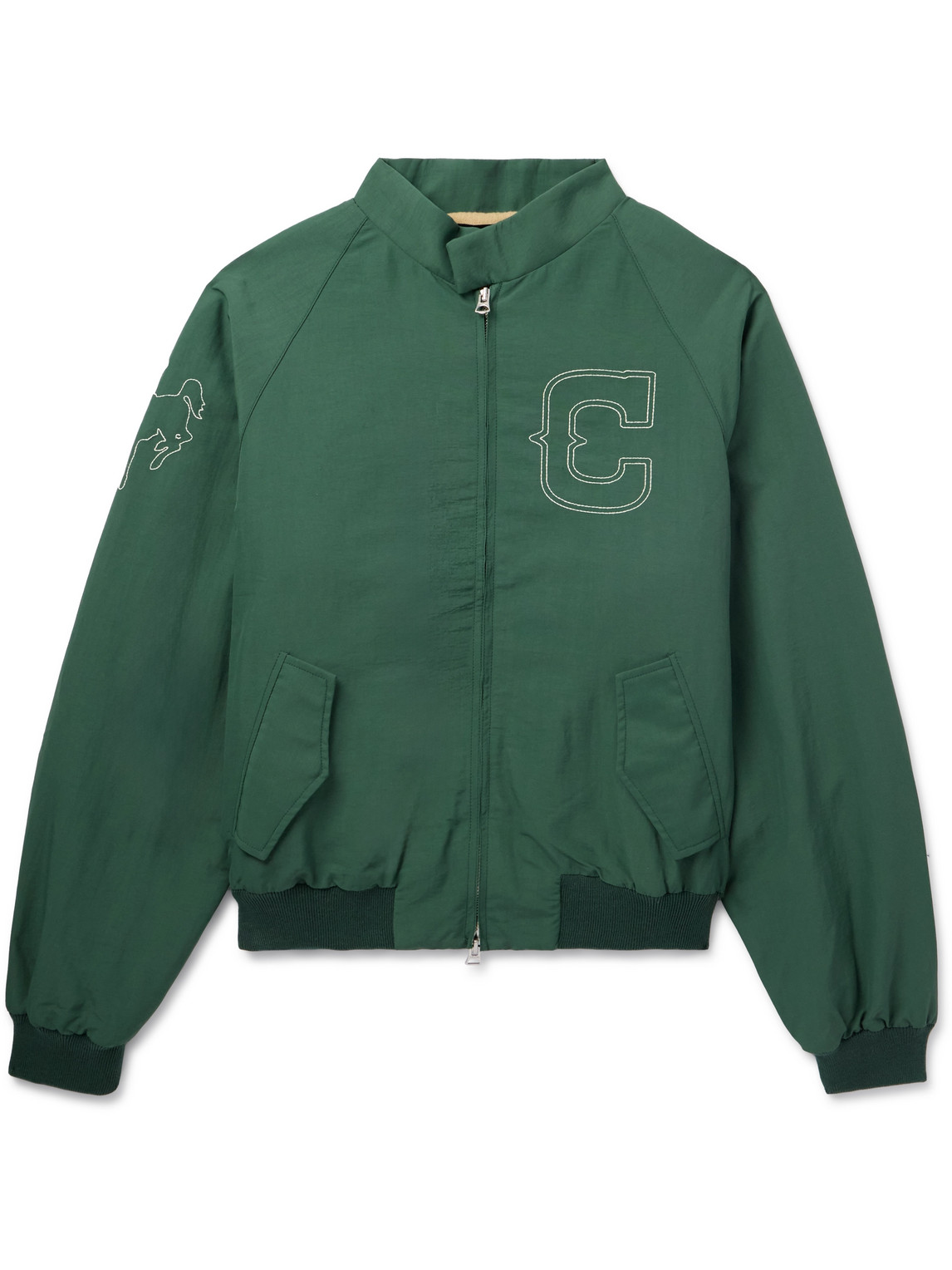 Cherry Los Angeles Logo-embroidered Nylon Bomber Jacket In Green