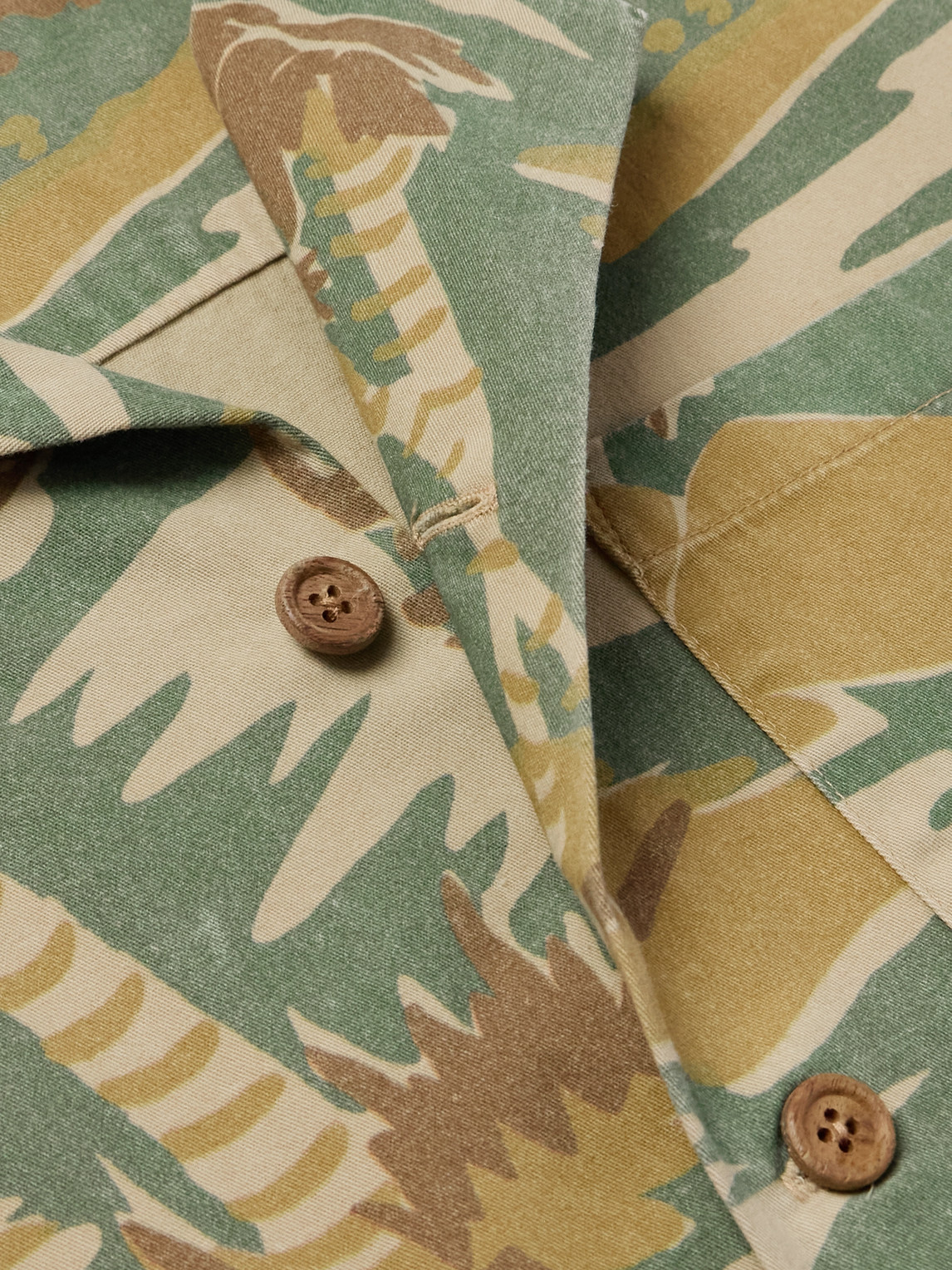 Shop Cherry Los Angeles Camp-collar Printed Cotton-twill Shirt In Green