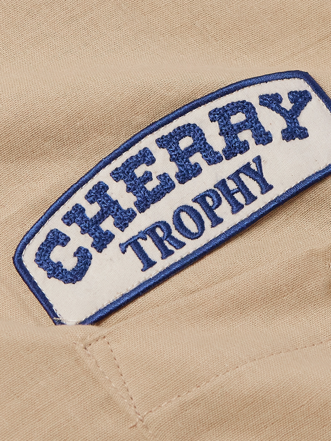 Shop Cherry Los Angeles Mechanic Camp-collar Logo-appliquéd Cotton-blend Shirt In Neutrals