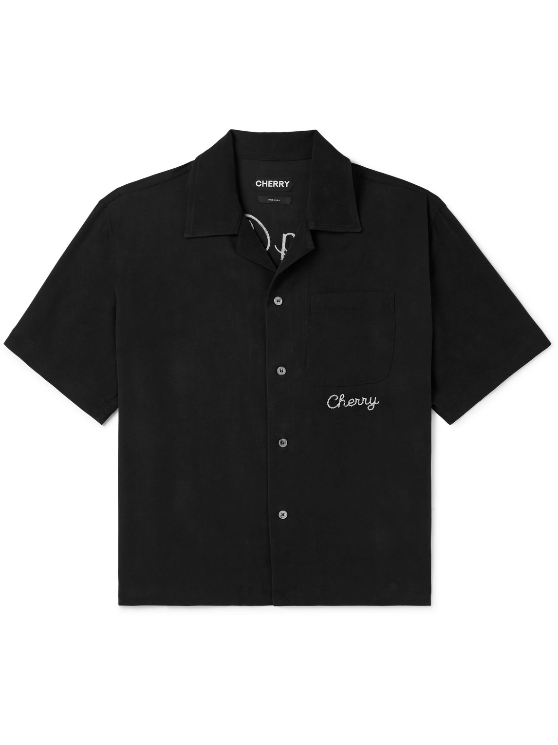 Camp-Collar Logo-Embroidered TENCEL™ Lyocell Shirt