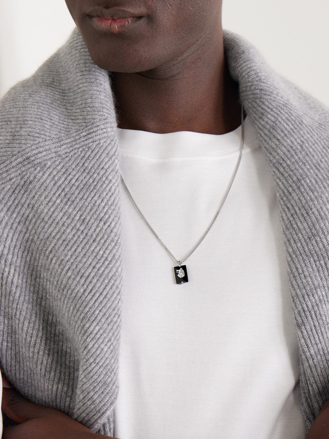 Miansai Silver Onyx Necklace Miansai】Skoll Onyx Necklace Miansai Silver Onyx Necklace Miansai】Skoll Onyx Necklace