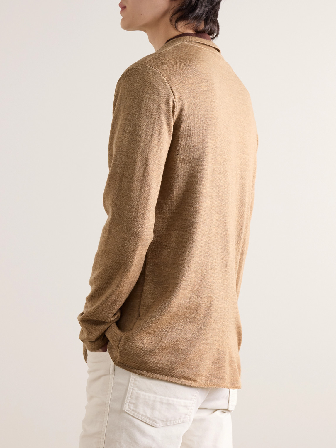 Shop Richard James Merino Wool Cardigan In Brown