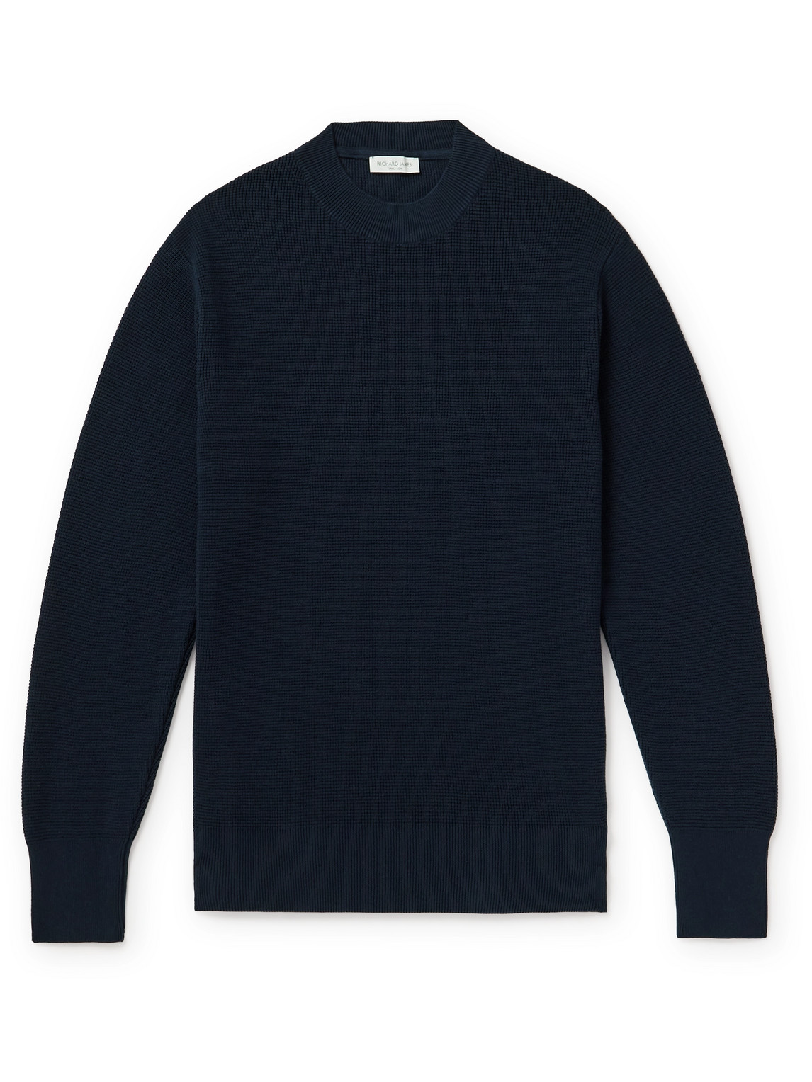 Richard James Waffle-knit Organic Cotton Sweater In Blue
