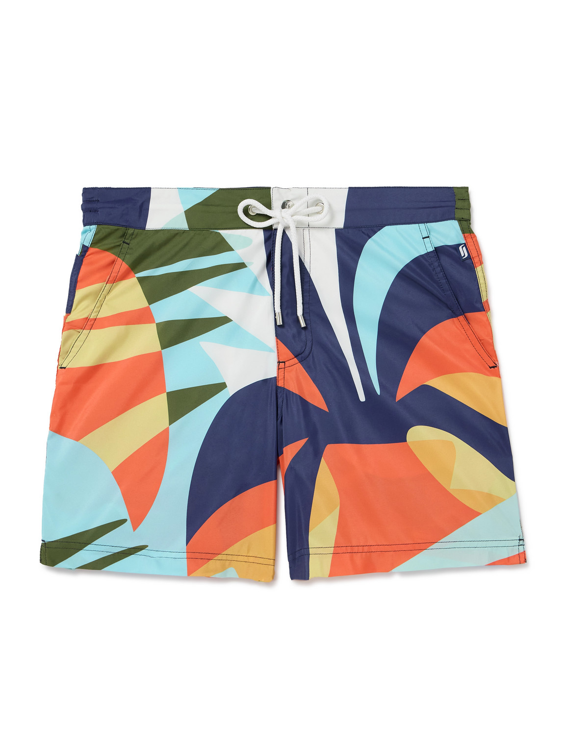 Straight-Leg Mid-Length Printed Recycled Swim Shorts