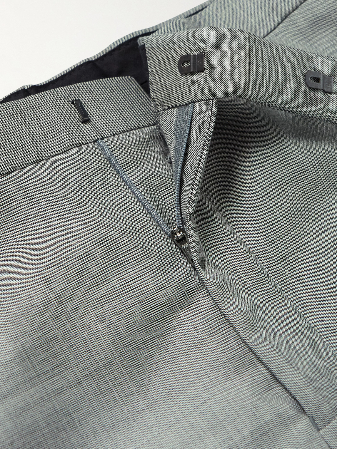 Shop Richard James Straight-leg Wool Suit Trousers In Gray