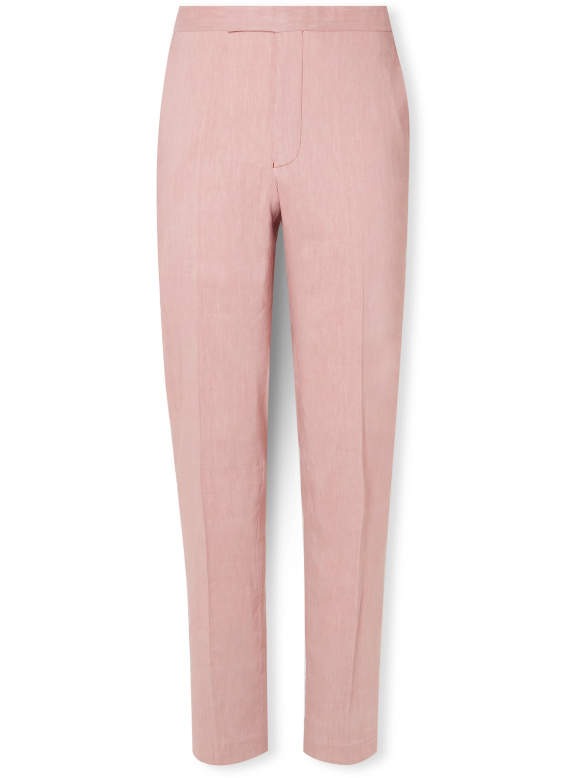 Richard James Straight-leg Linen-blend Suit Trousers In Pink