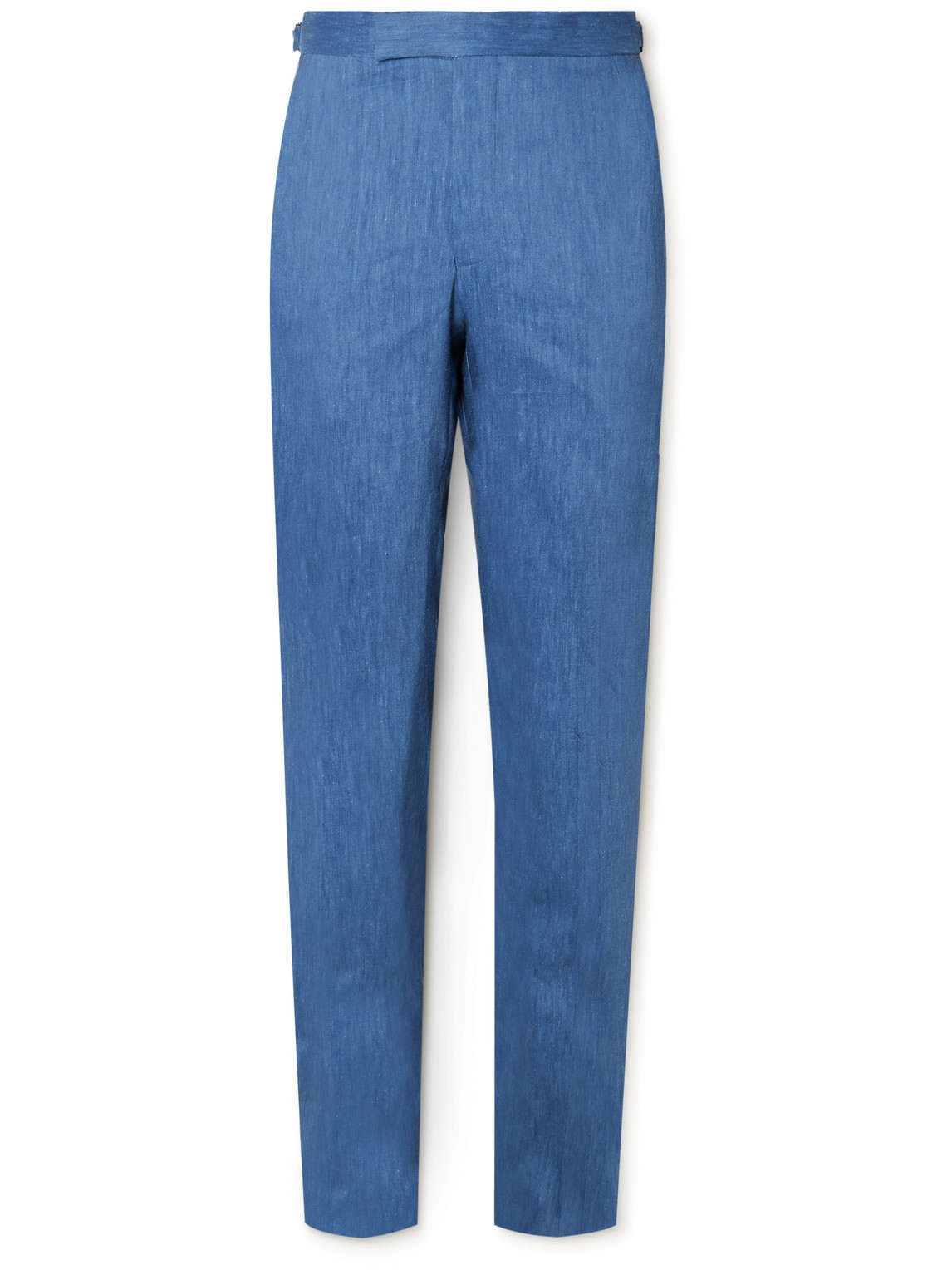 Richard James Straight-leg Linen-blend Suit Trousers In Blue