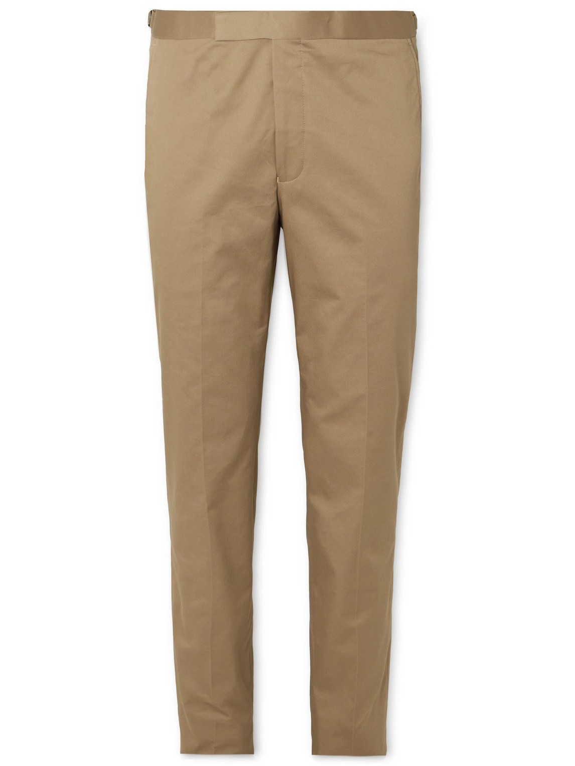 Straight-Leg Cotton-Blend Twill Trousers