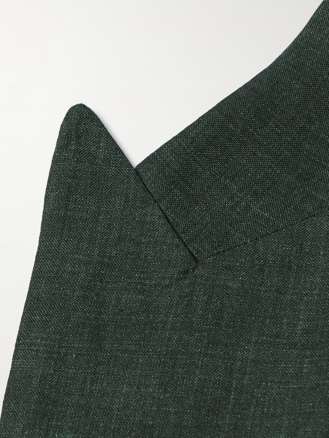 Shop Richard James Double-breasted Linen Suit Jacket In Green