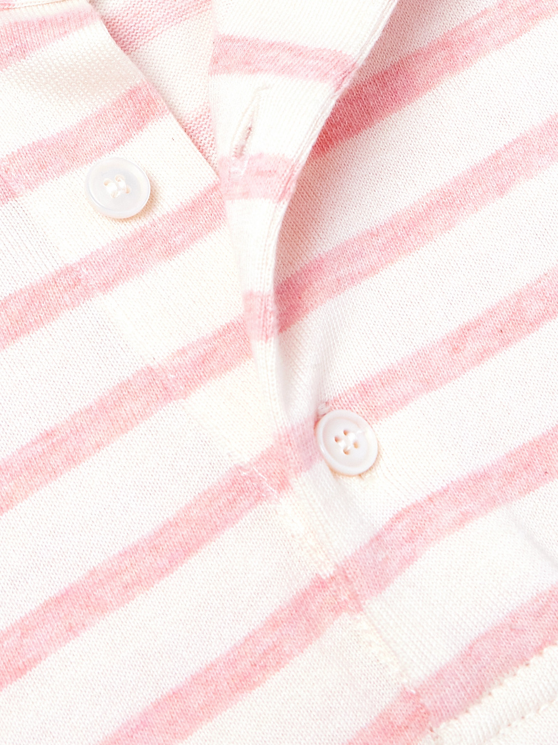 Shop Richard James Striped Jersey Polo Shirt In Pink