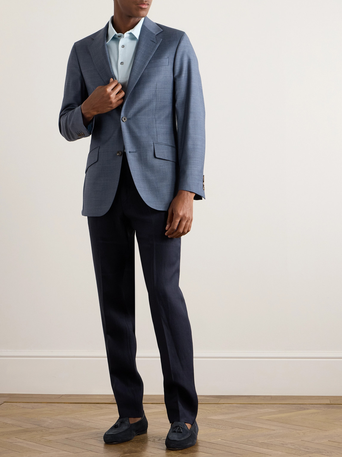 Shop Richard James Hyde Wool Blazer In Blue