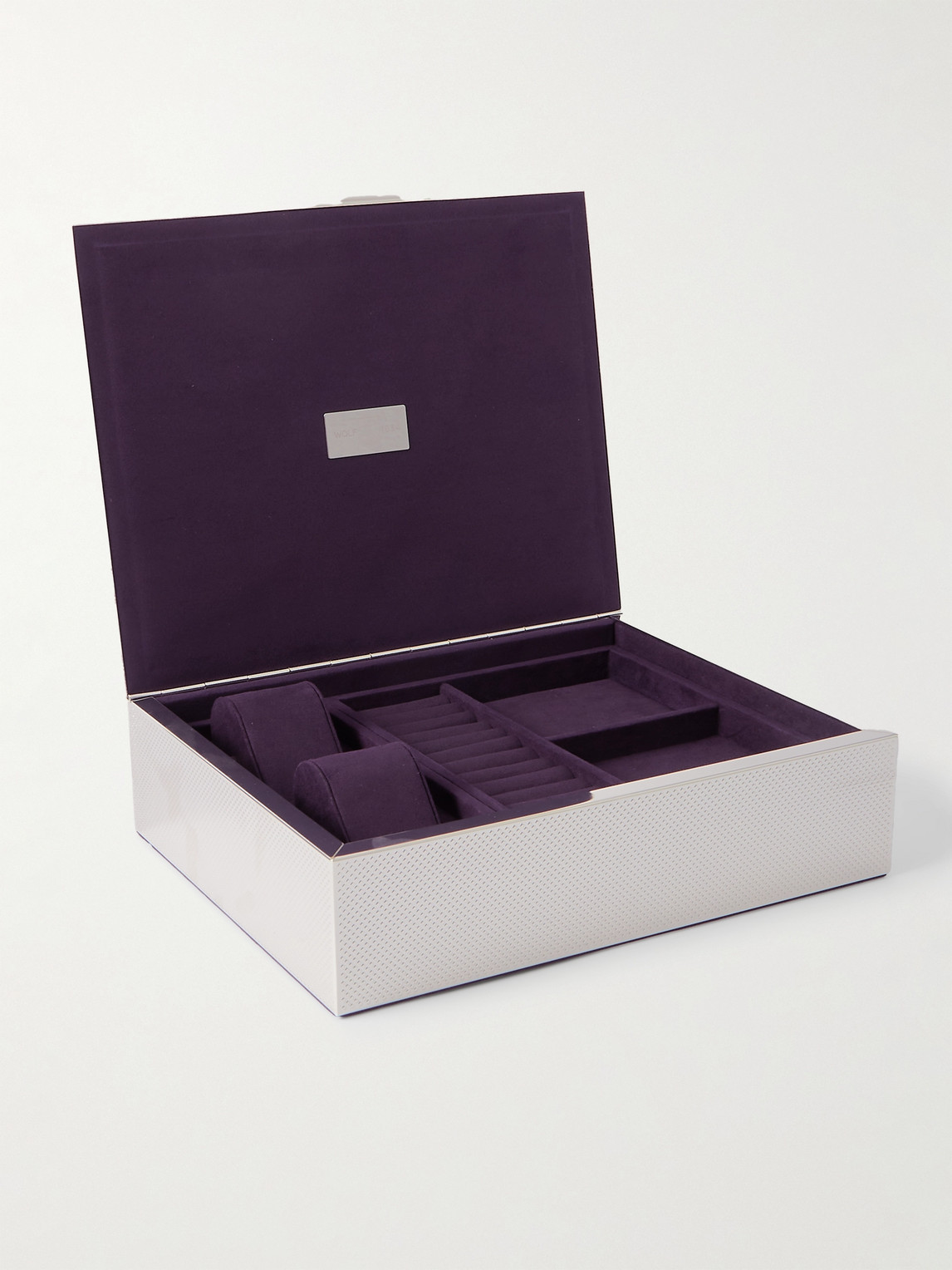 WOLF – Silver-Plated Watch and Jewellery Box