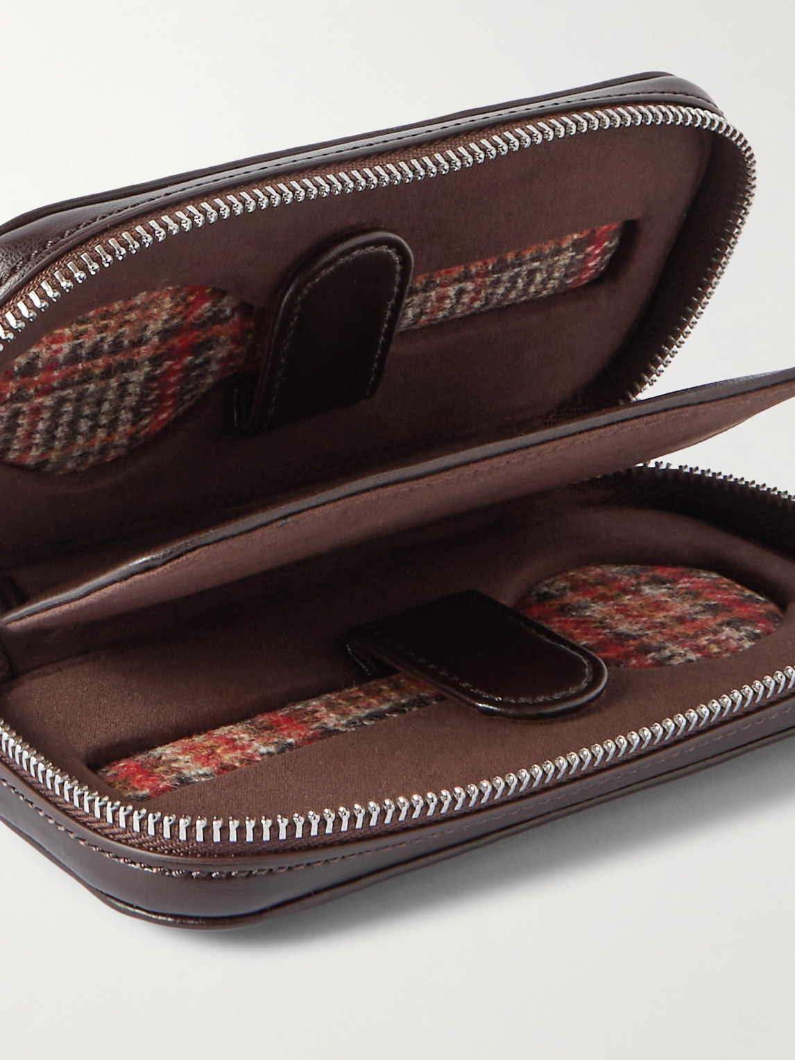  Wolf - Wm Brown Vegan Leather Two-piece Zip-around Watch Case - Men - Brown 