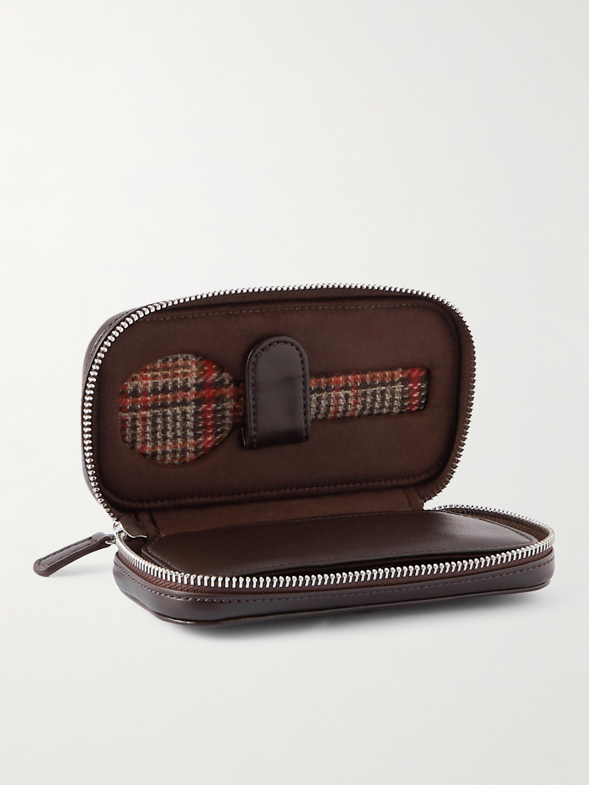 WOLF – WM Brown Vegan Leather Two-Piece Zip-Around Watch Case