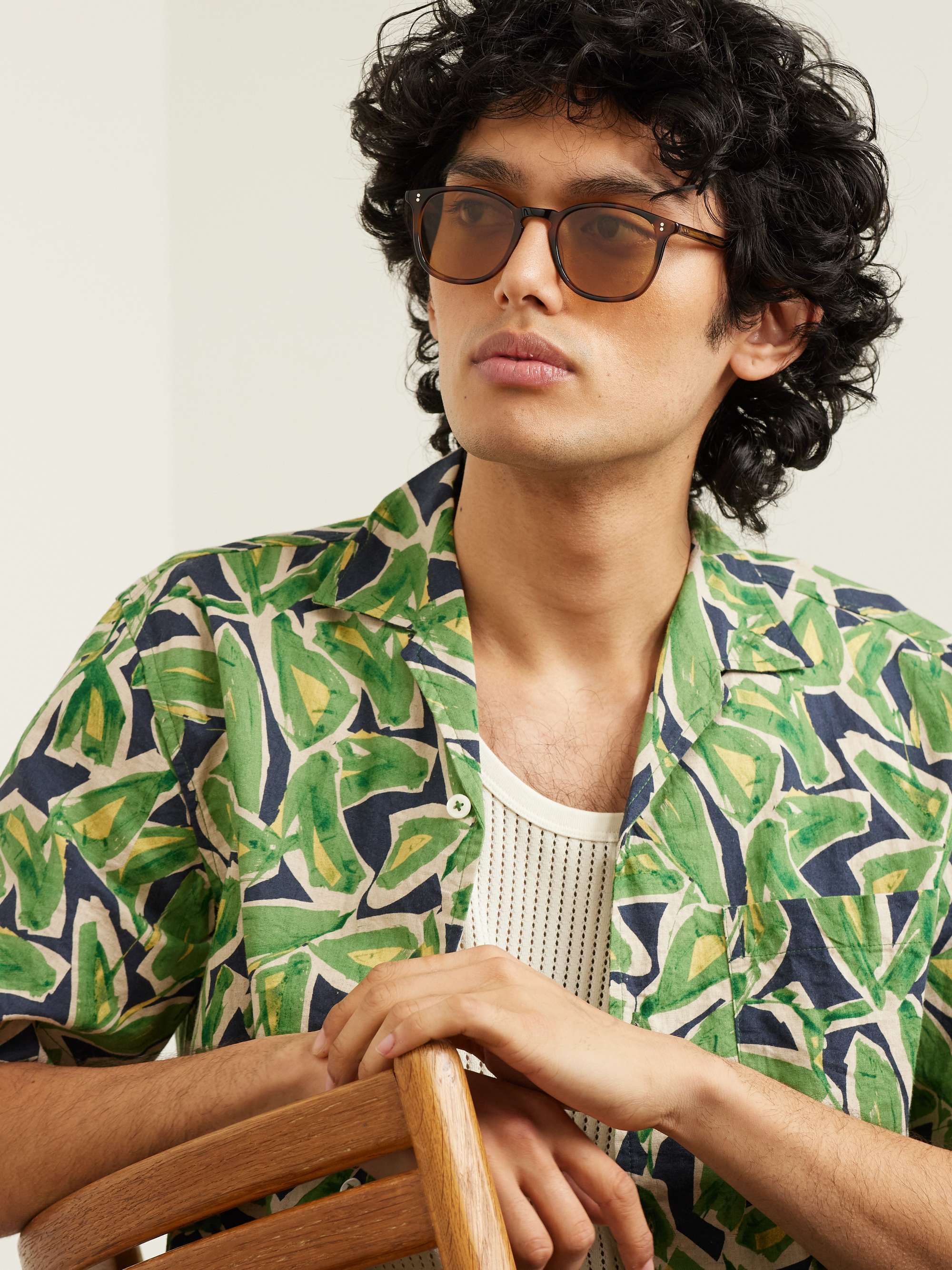 GARRETT LEIGHT CALIFORNIA OPTICAL Kinney Round-Frame Acetate Sunglasses