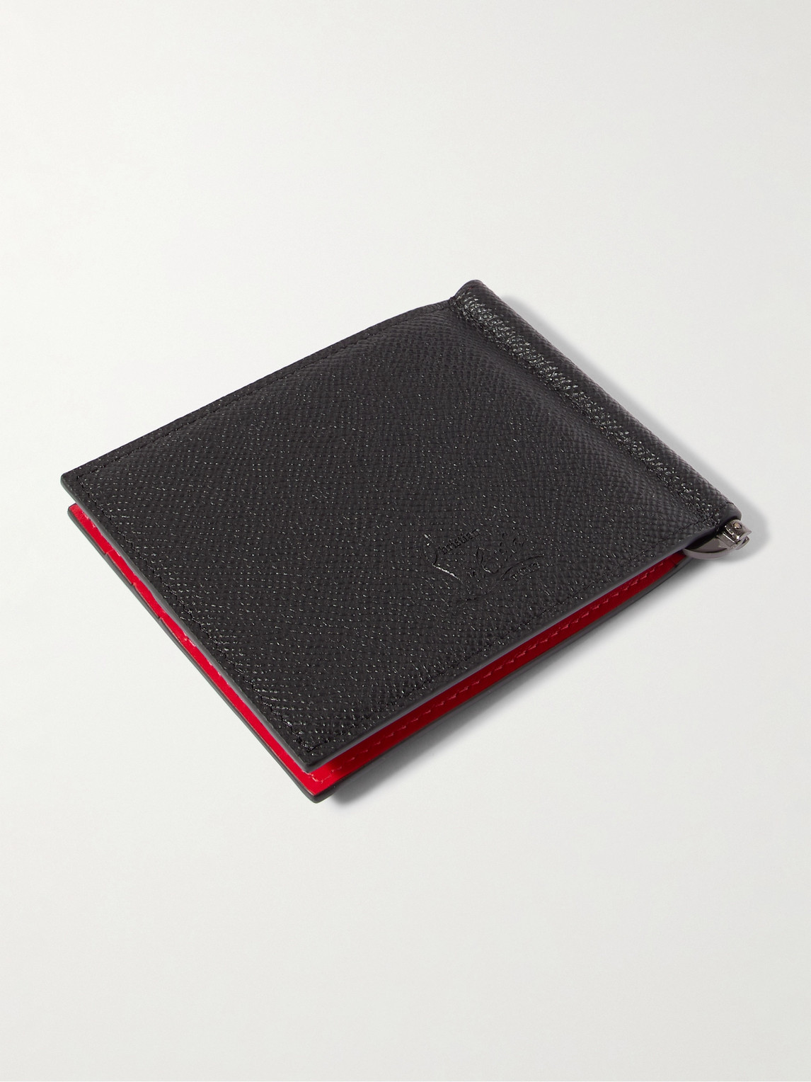 Christian Louboutin Groovy Full-grain Leather Billfold Wallet With Money Clip In Black