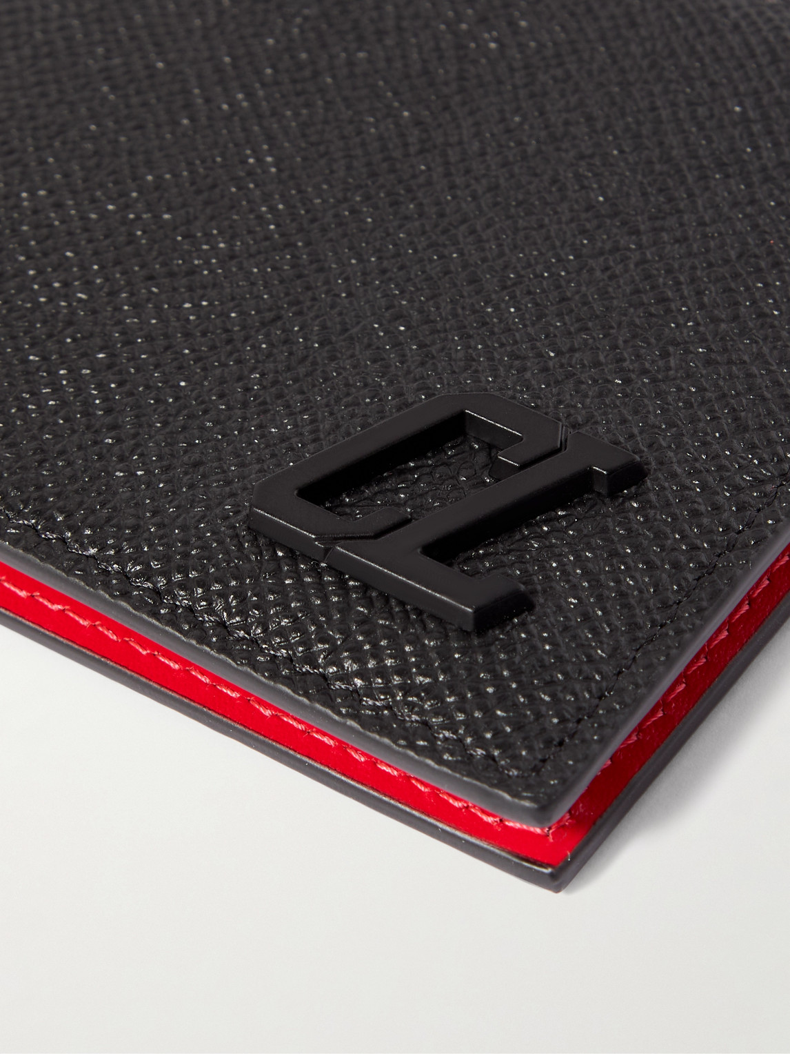 Christian Louboutin Groovy Full-grain Leather Billfold Wallet With Money Clip In Black