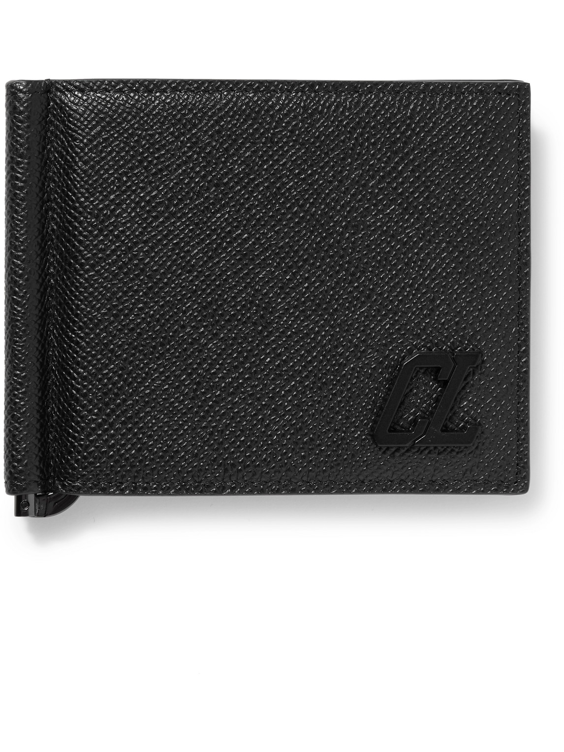 Christian Louboutin Groovy Full-grain Leather Billfold Wallet With Money Clip In Black