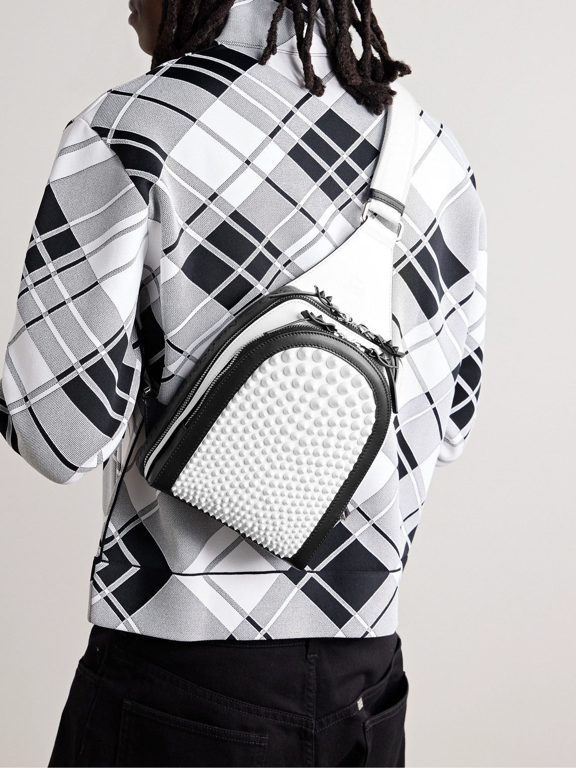Christian Louboutin Loubifunk Leather Cross-body Bag In White