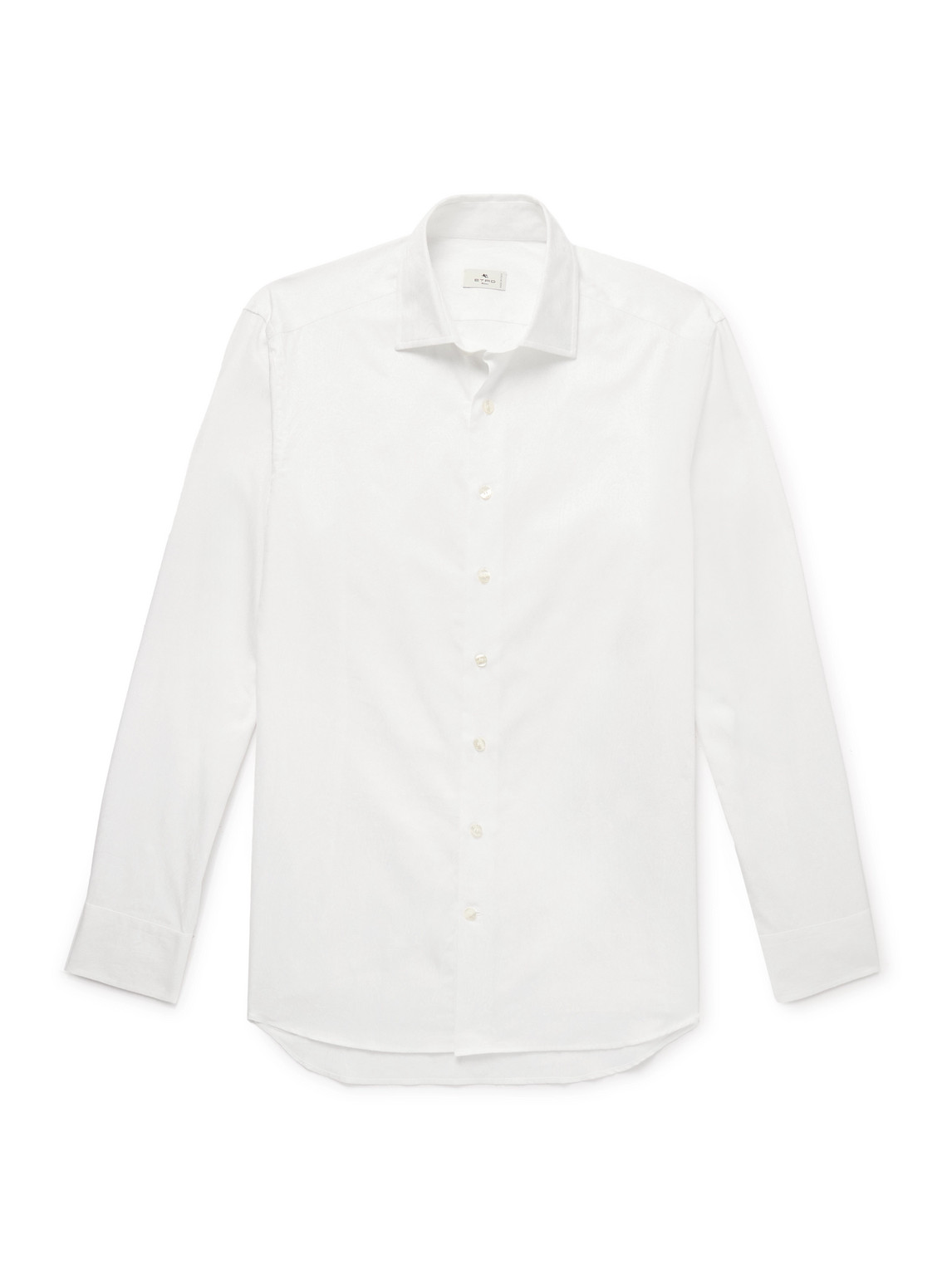 Etro Paisley-jacquard Cotton And Lyocell-blend Shirt In White