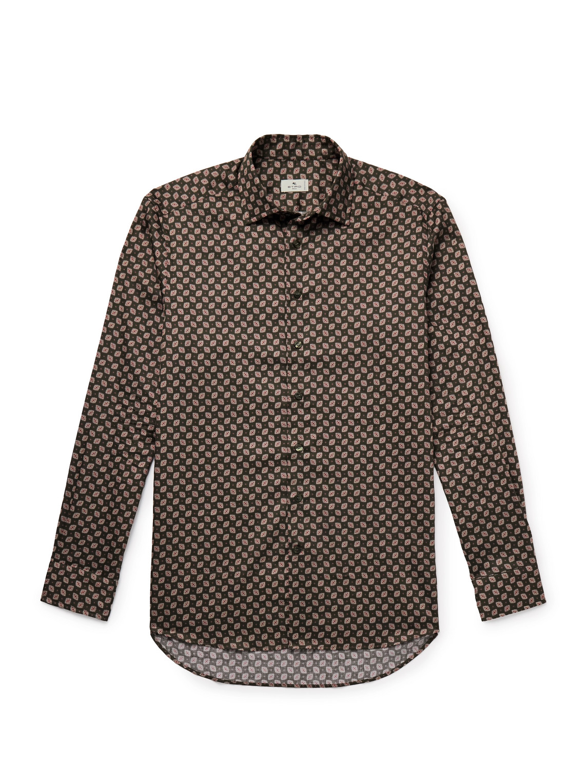 Etro - Slim-Fit Printed Cotton-Twill Shirt - Men - Brown - EU 38