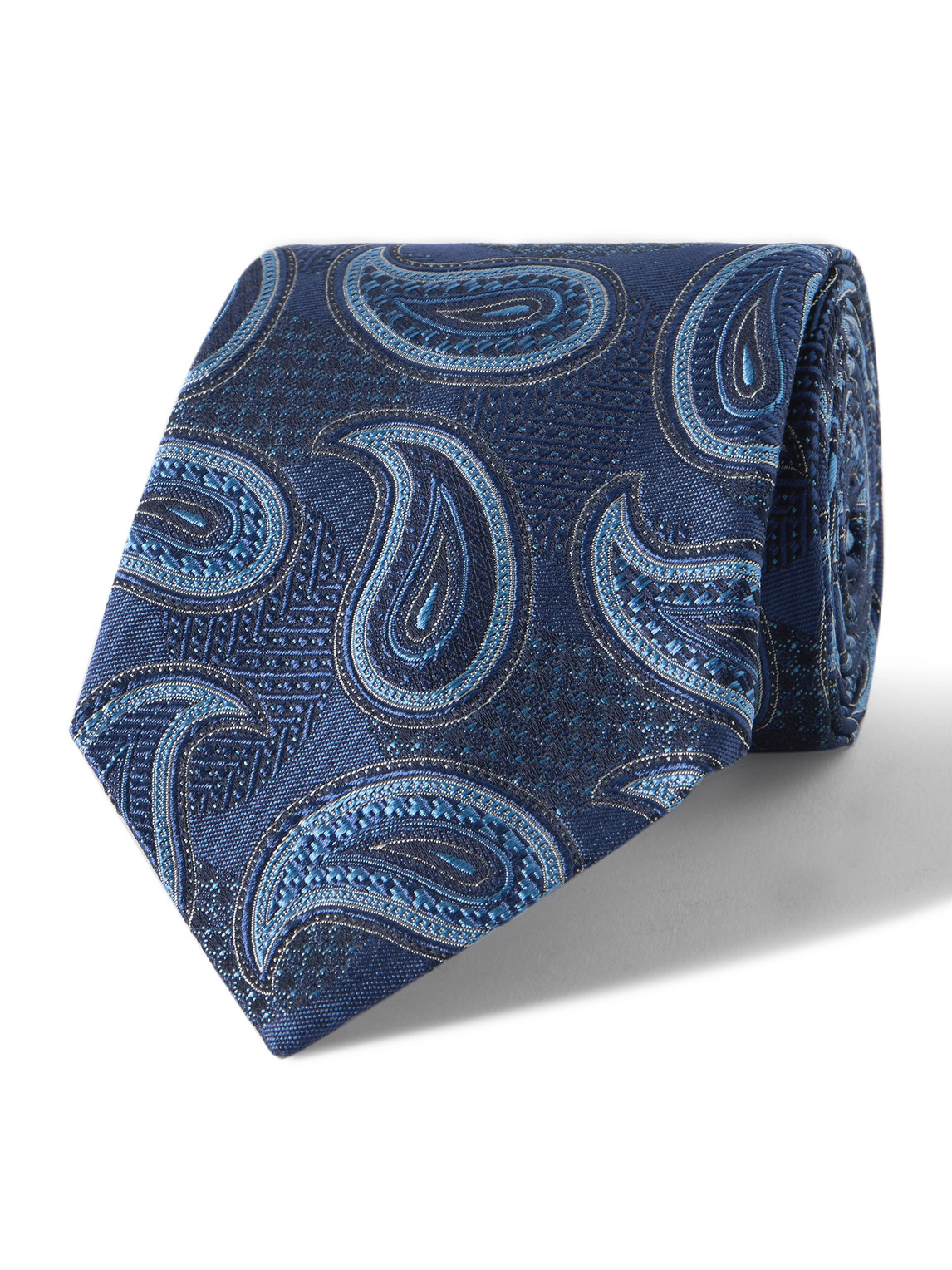 Etro 8cm Paisley-jacquard Silk Tie In Blue