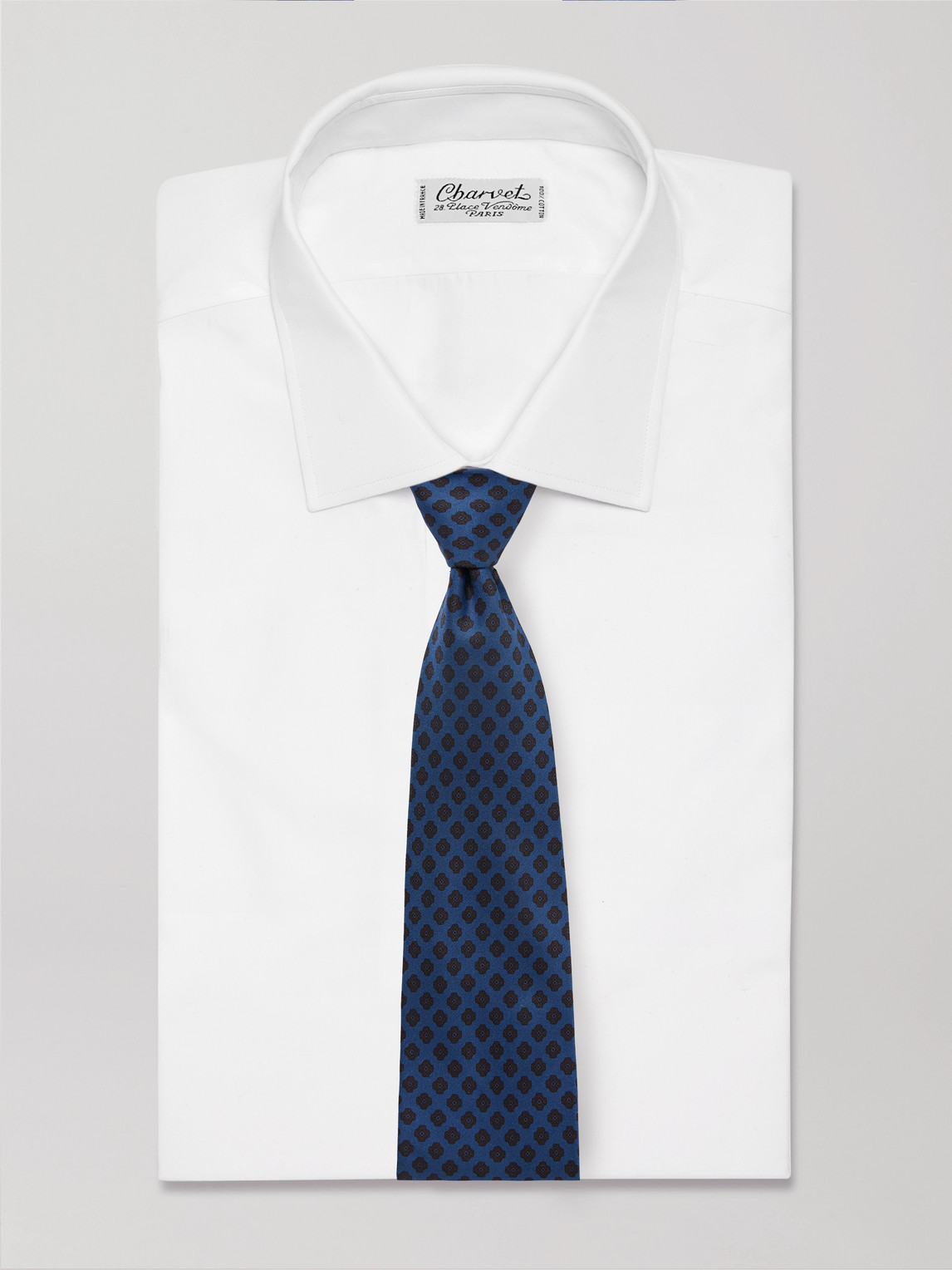DUNHILL 9CM PRINTED MULBERRY SILK TIE