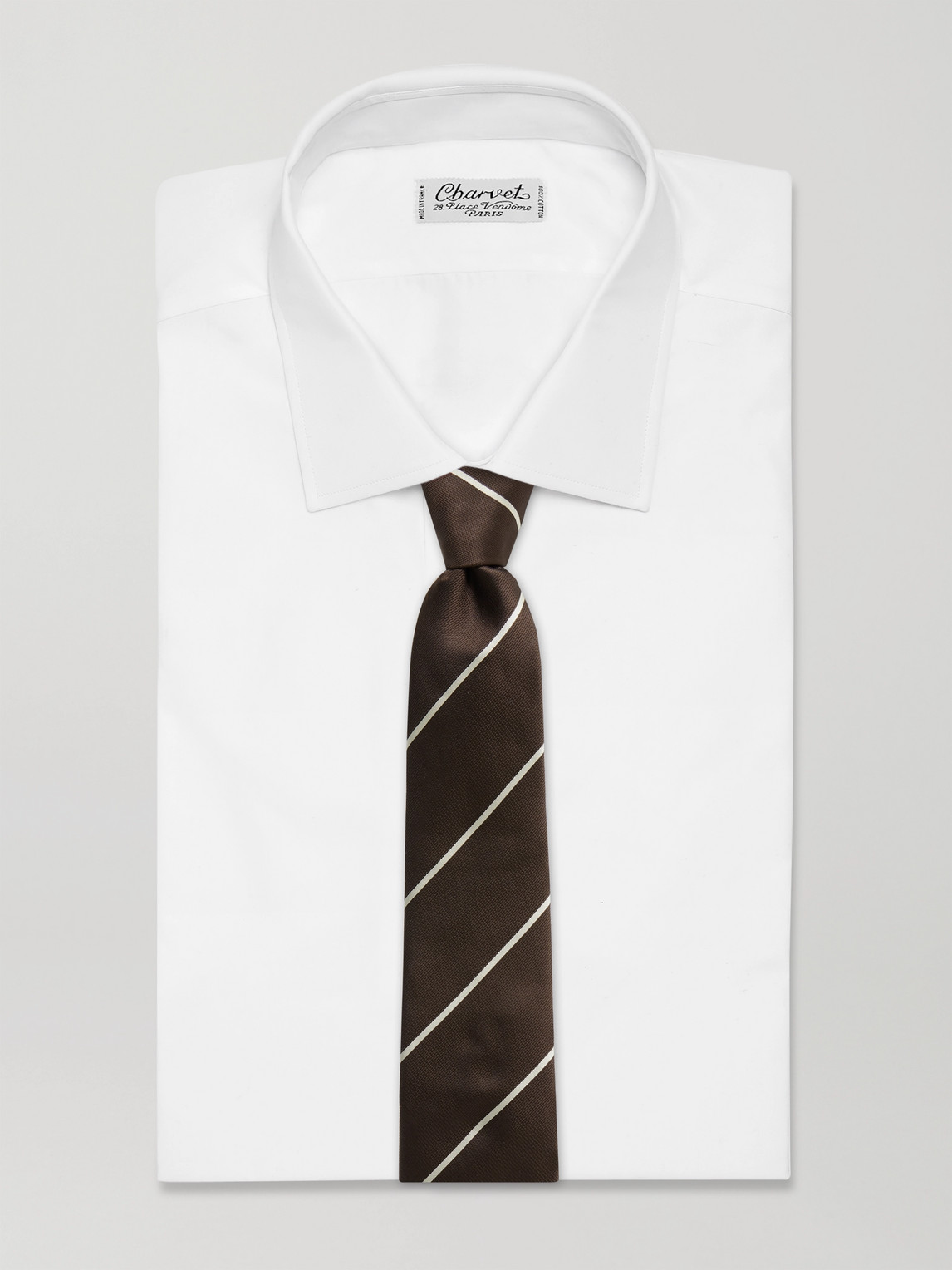 DUNHILL 9CM STRIPED MULBERRY SILK-TWILL TIE 