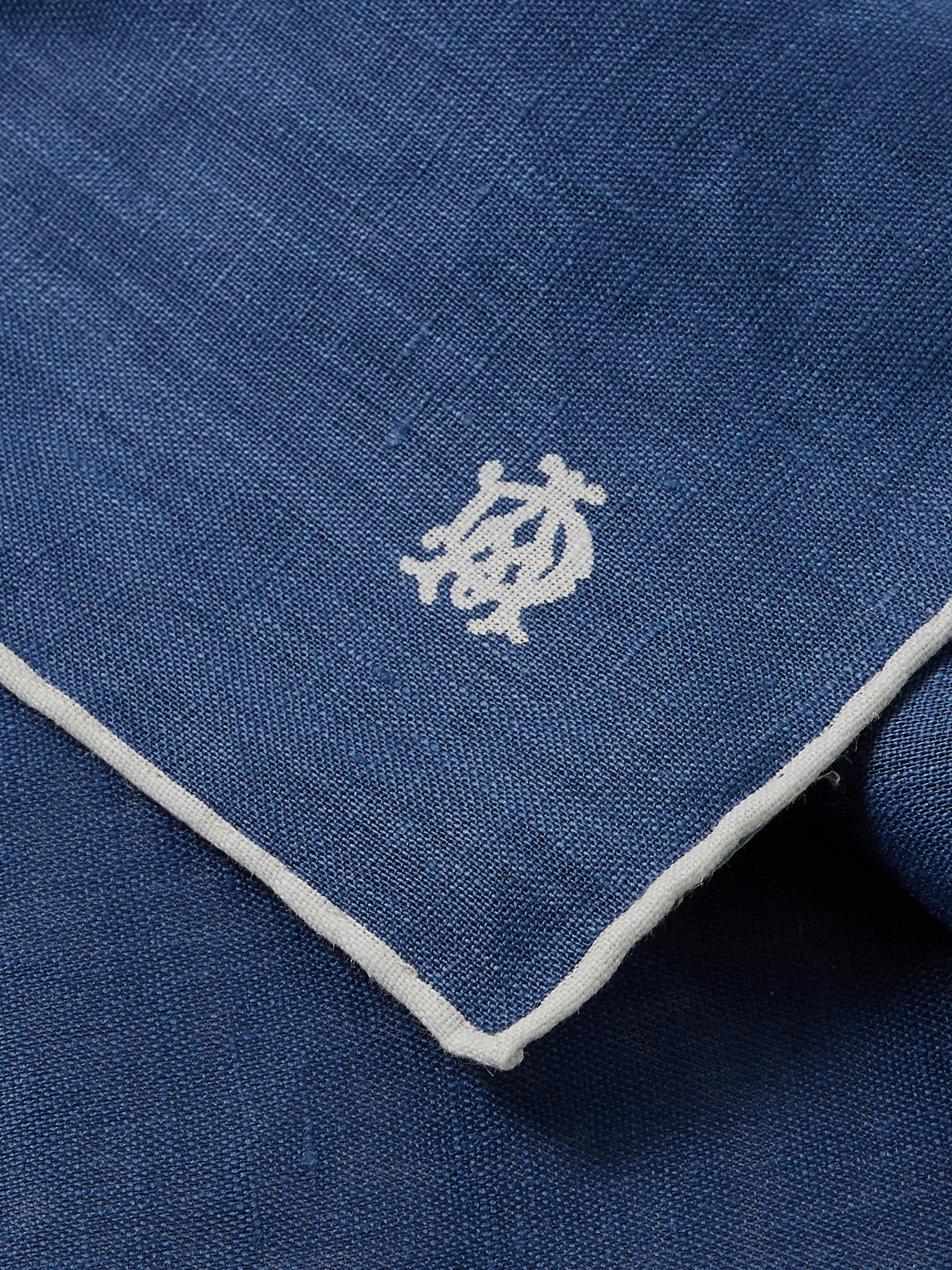 DUNHILL LOGO-PRINT LINEN SCARF 