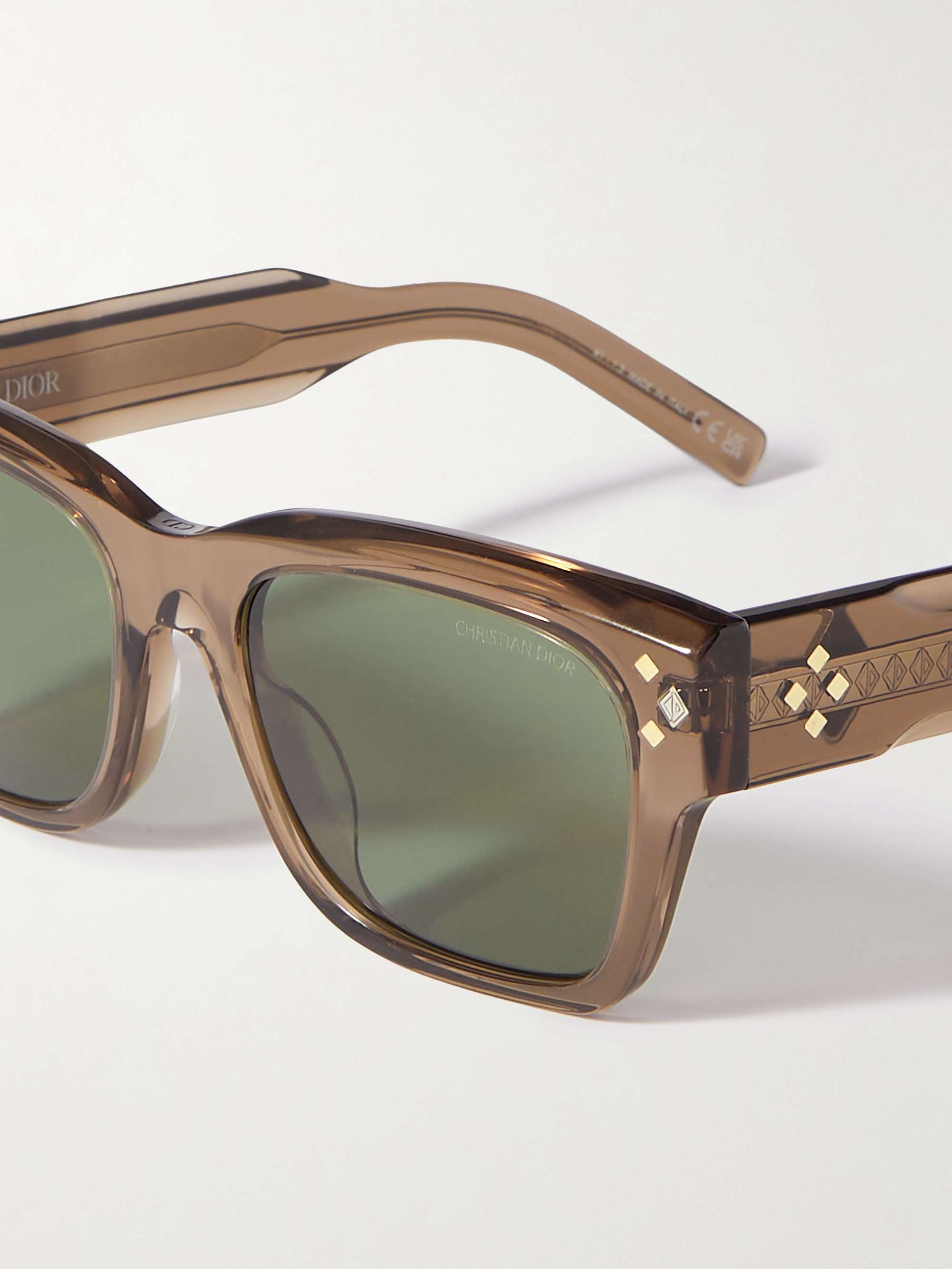 DIOR EYEWEAR Occhiali da sole in acetato tartarugato e metallo argentato con montatura D-frame CD Diamond S2I