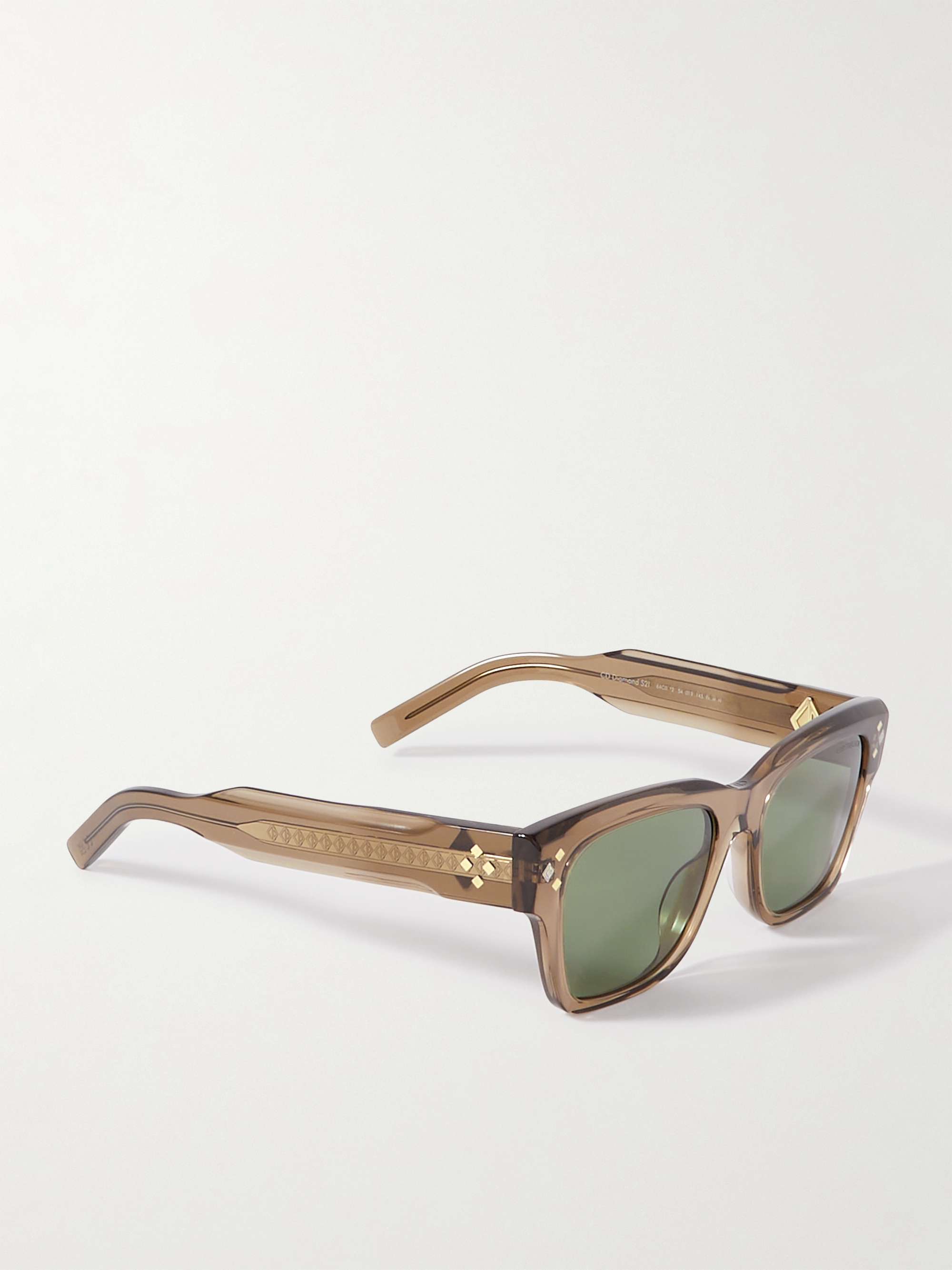 DIOR EYEWEAR Occhiali da sole in acetato tartarugato e metallo argentato con montatura D-frame CD Diamond S2I