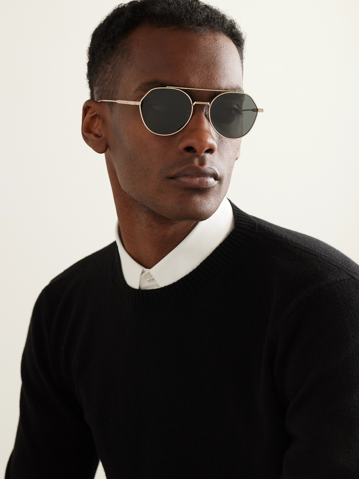 Dior Blacksuit R6u Aviator-style Gold-tone Sunglasses In Gold