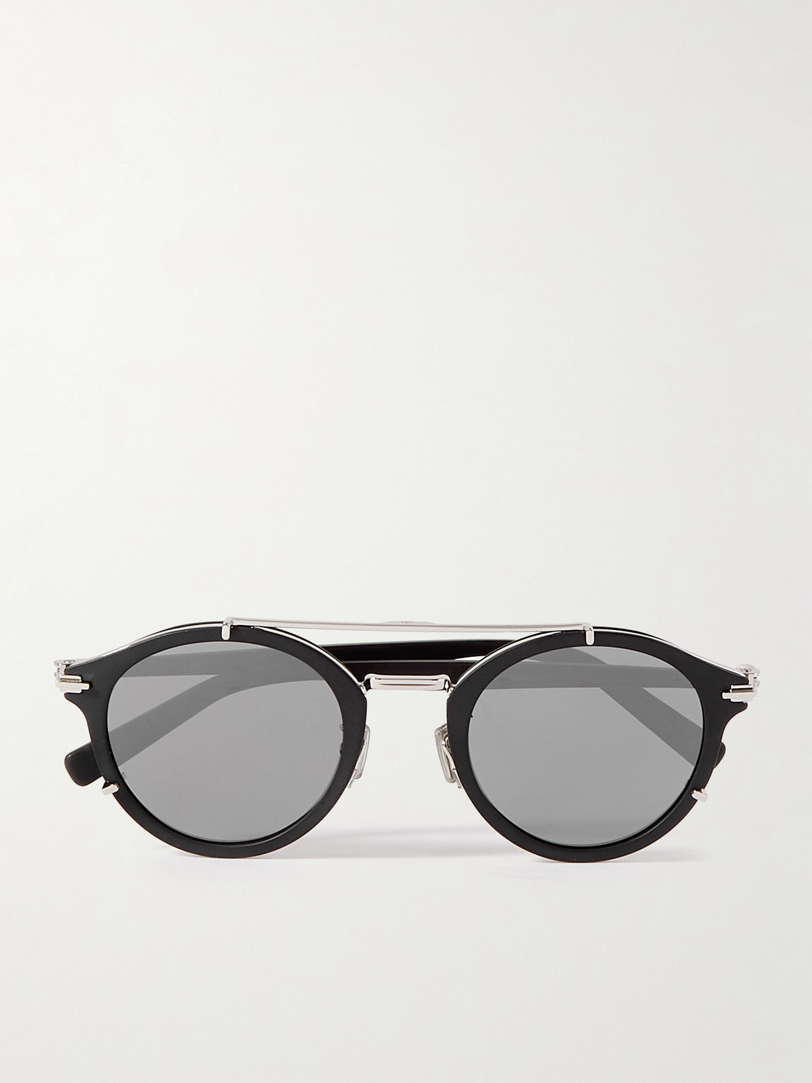 DIOR Eyewear DiorBlackSuit R7U Acetate and Silver-Tone Round-Frame Sunglasses - Men