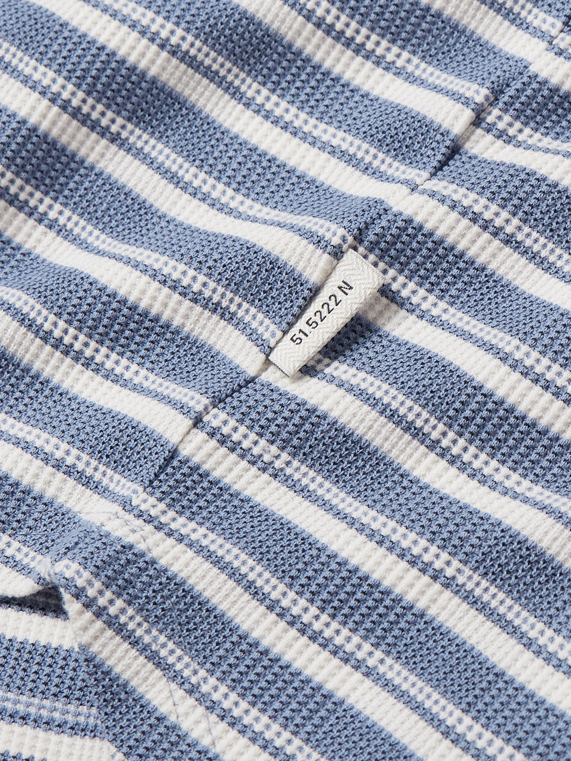 Shop Oliver Spencer Austell Striped Knitted Polo Shirt In Blue