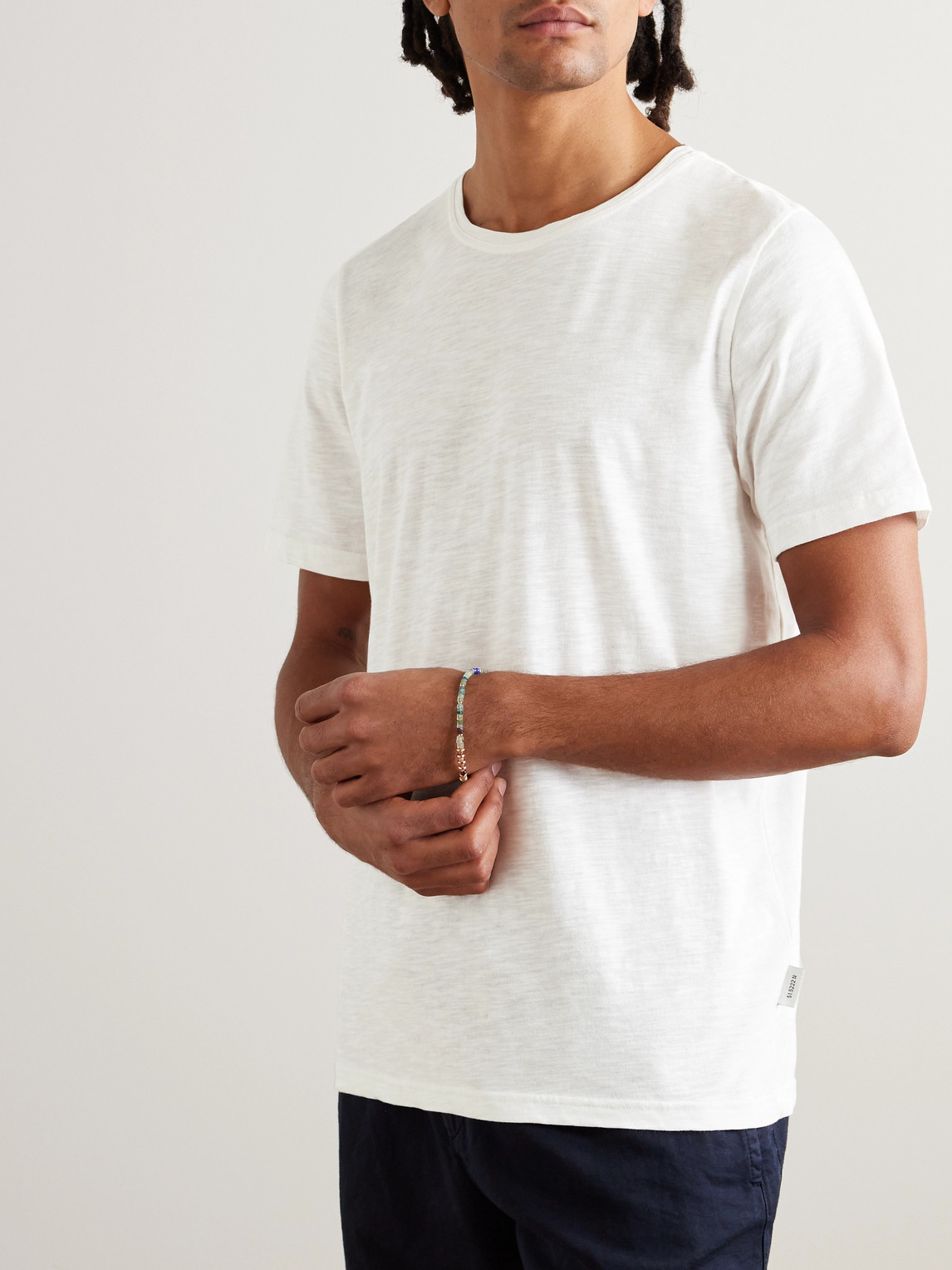 Shop Oliver Spencer Conduit Slub Cotton-jersey T-shirt In White