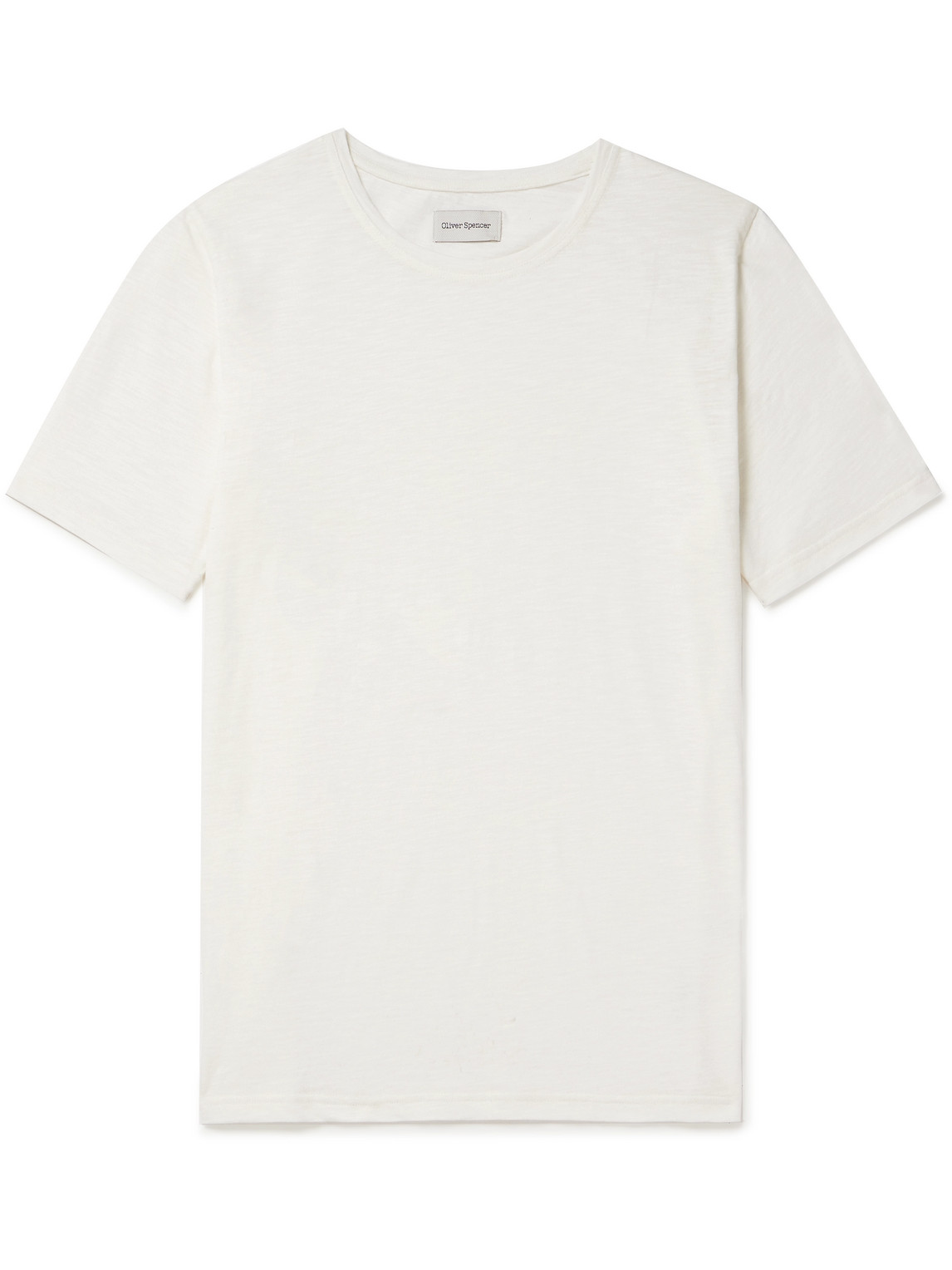 Shop Oliver Spencer Conduit Slub Cotton-jersey T-shirt In White