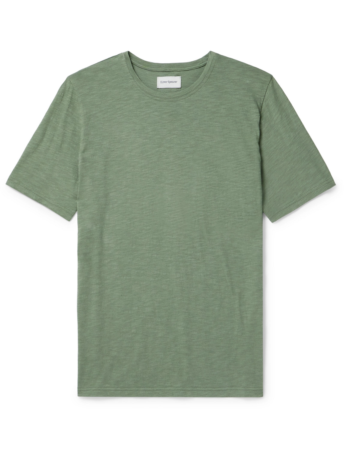 Oliver Spencer Conduit Slub Cotton-jersey T-shirt In Green